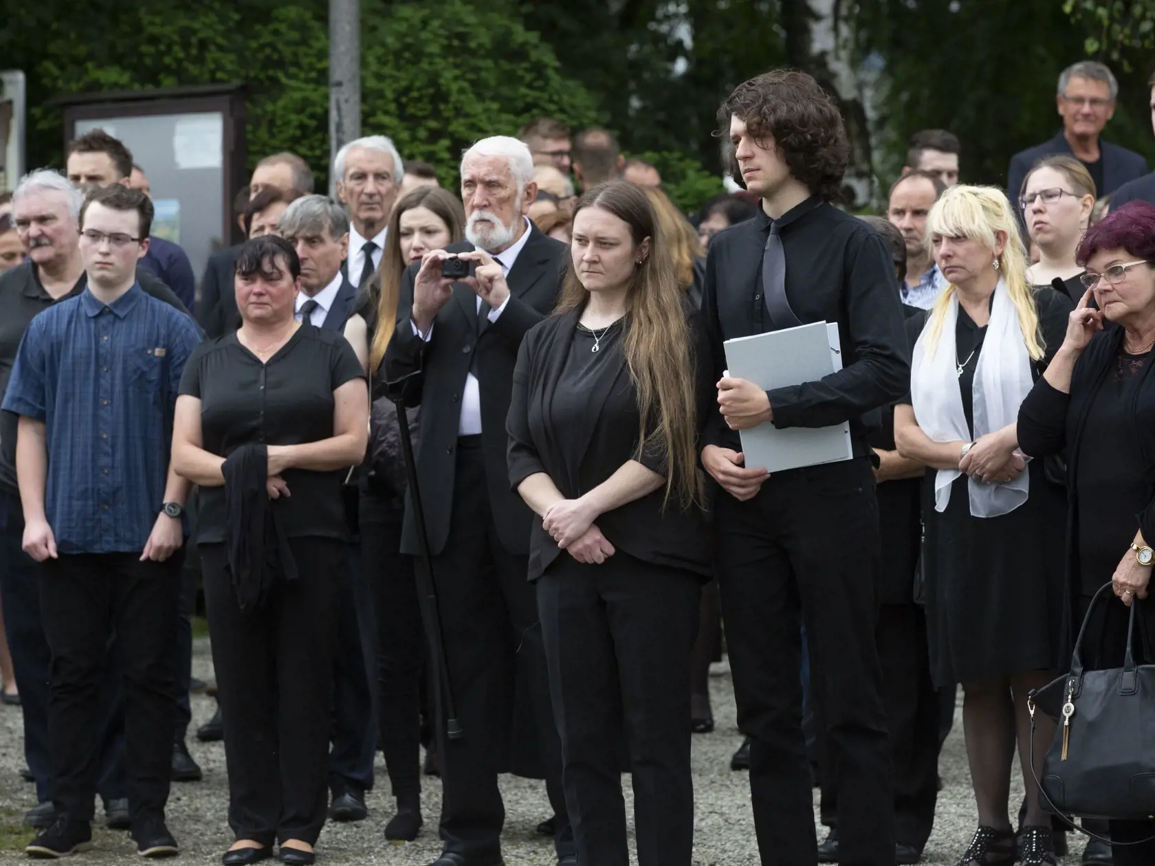 Pohreb zavraždeného učiteľa Jaroslava Budza vo Vrútkach.
Na obr.: 