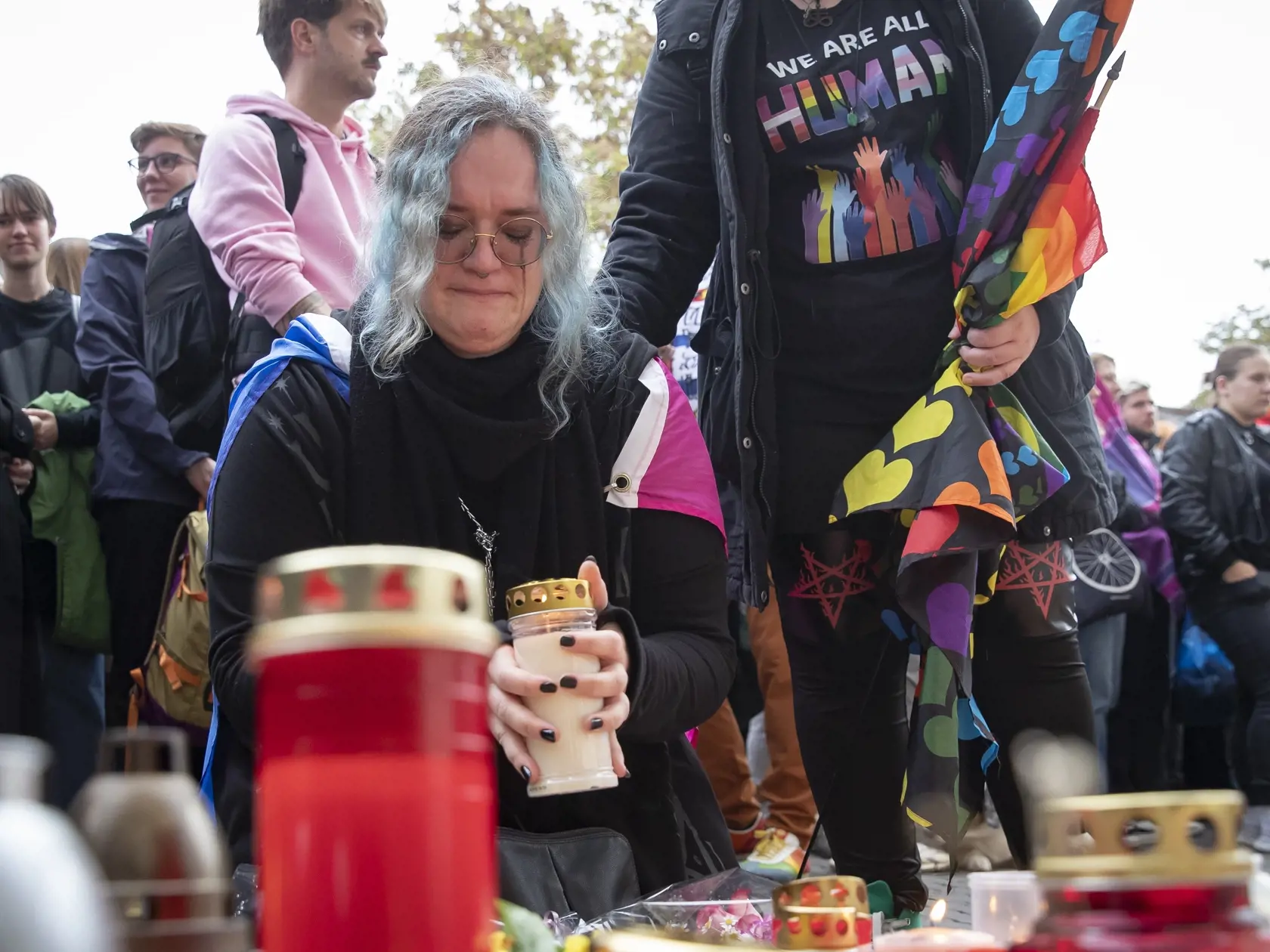 Spomienkový pochod za Matúša a Juraja, členov LGBT komunity, ktorých zastrelil radikalizovaný útočník v podniku Tepláreň na Zámockej ulici v Bratislave.