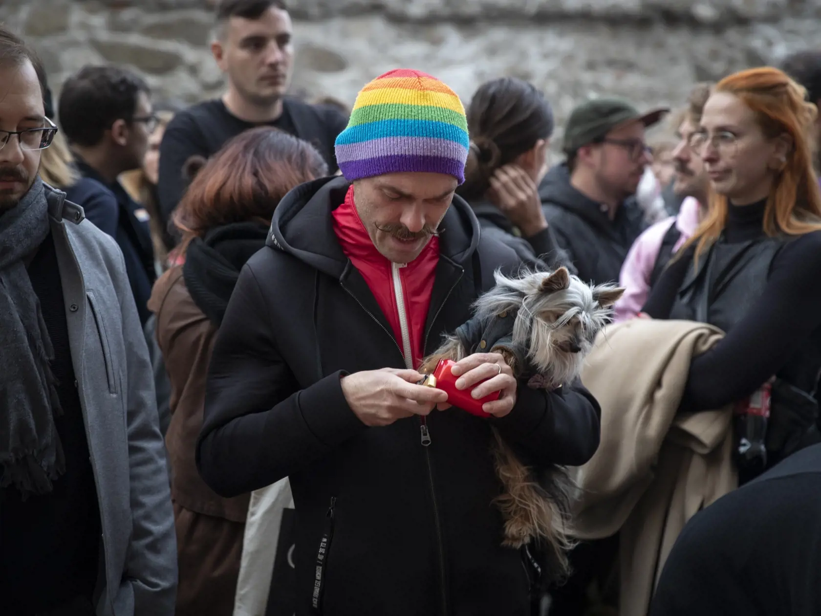 Spomienkový pochod za Matúša a Juraja, členov LGBT komunity, ktorých zastrelil radikalizovaný útočník v podniku Tepláreň na Zámockej ulici v Bratislave.