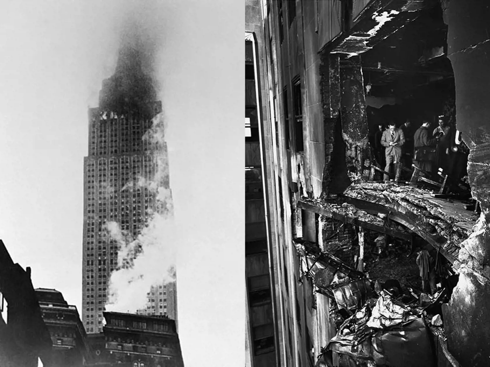 Bola sobota, 28. júl 1945. Bombardér B-25 Mitchell letel z Massachusetts na newyorské letisko Newark, no stratil sa v hustej hmle. V rýchlosti 330 kilometrov za hodinu vplyvom nešťastnej náhody narazil do 78. a 79. poschodia mrakodrapu Empire State Building, v tom čase najvyššej stavby na Zemi.
