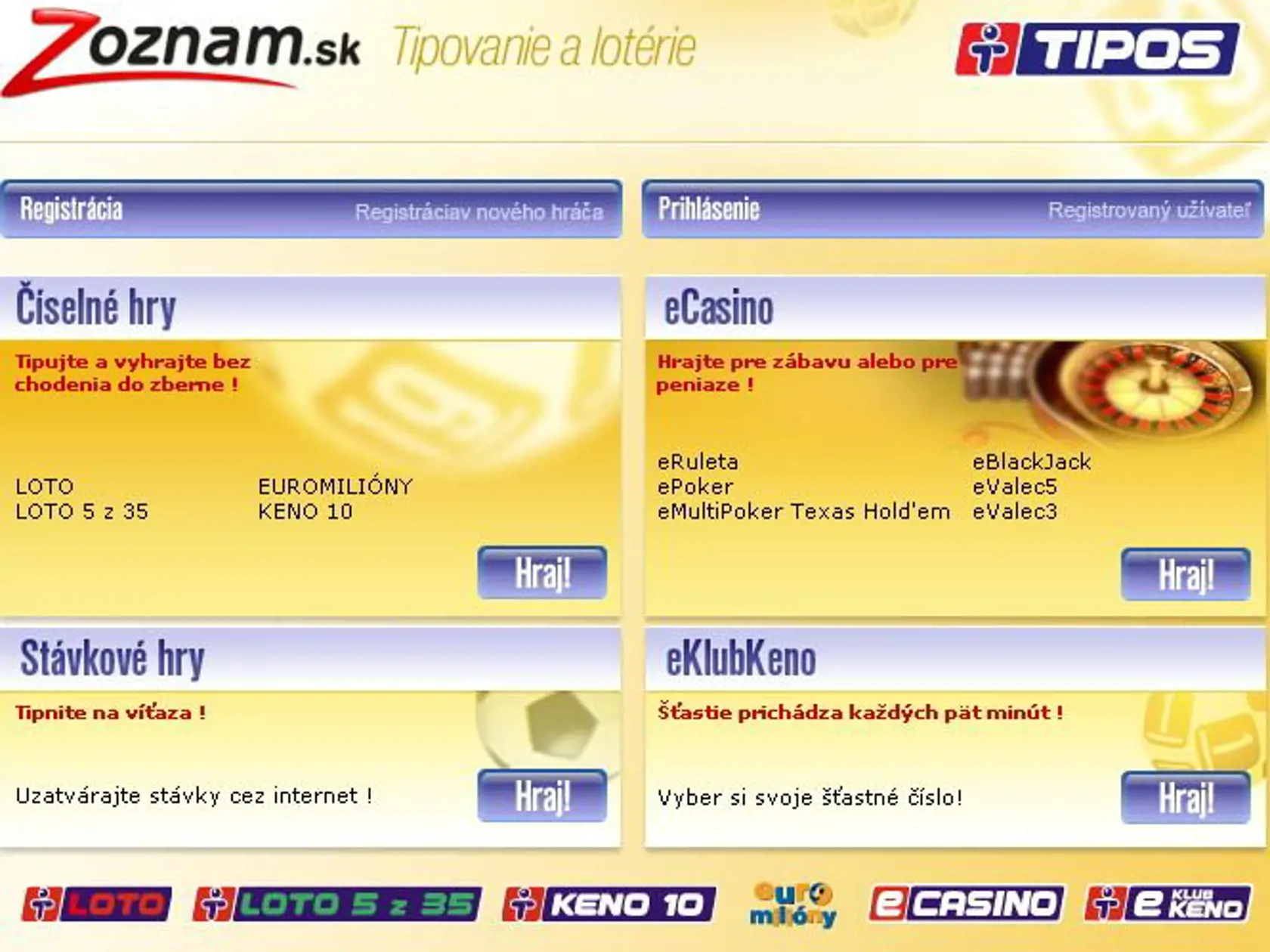 Internetová stránka Tiposu.