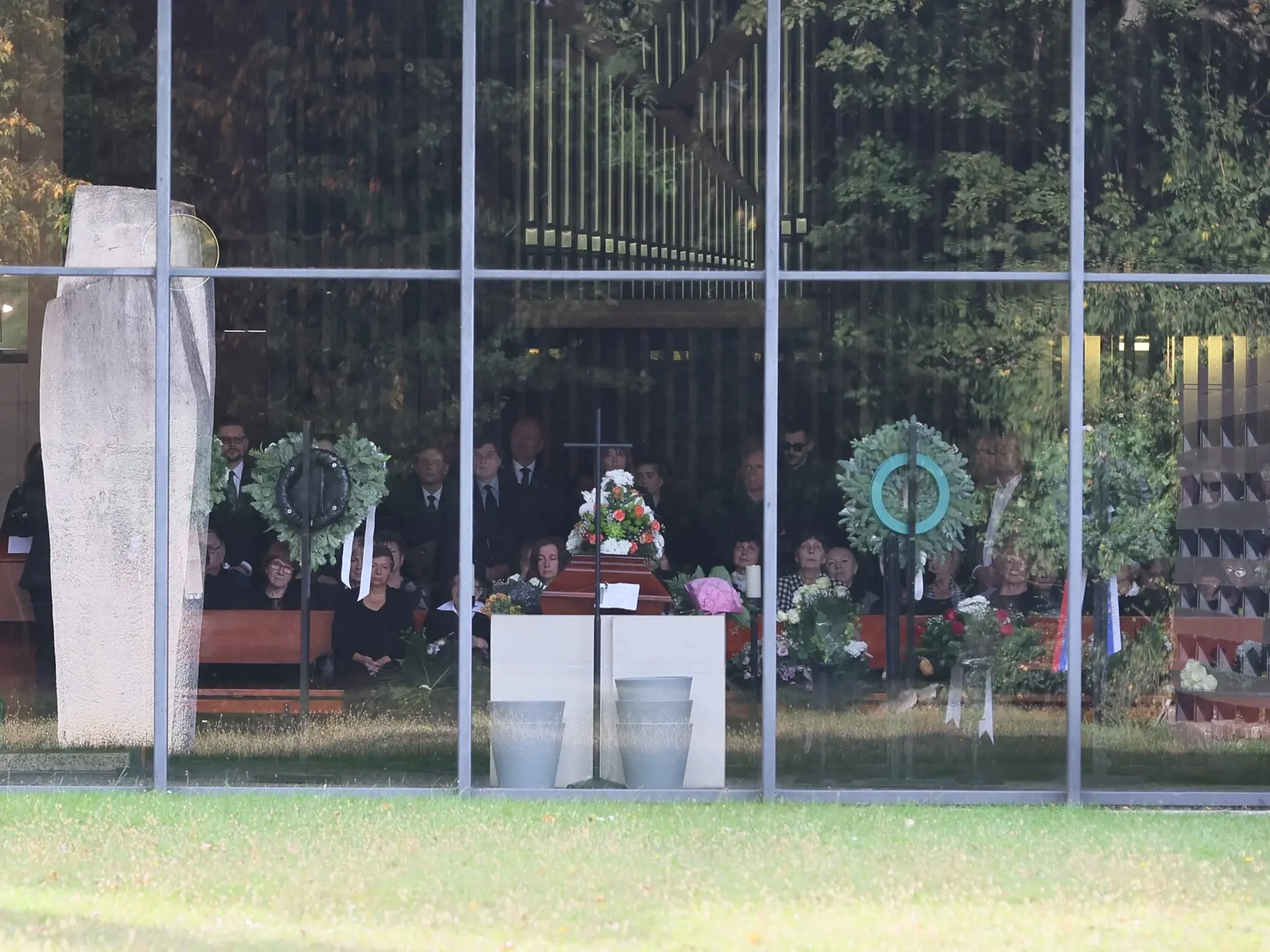 Posledná rozlúčka s Evou Rysovou v bratislavskom Krematóriu.