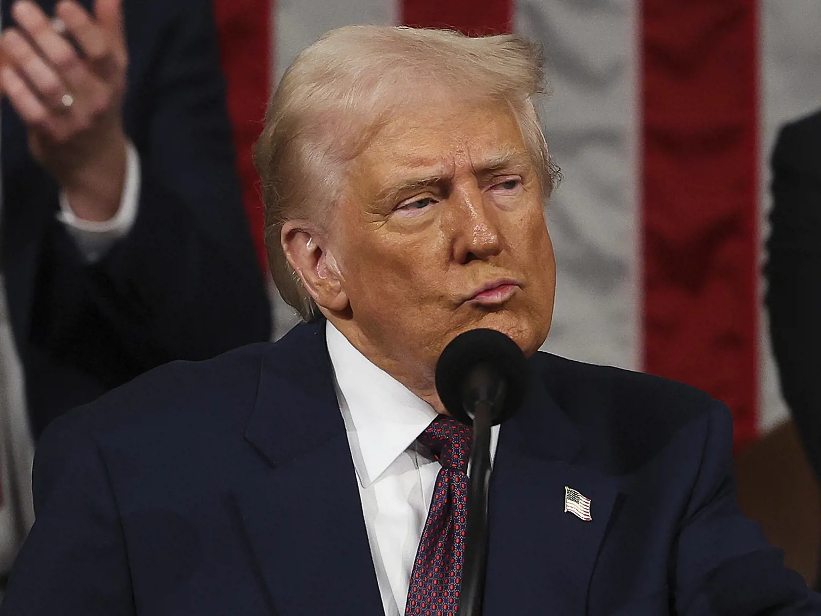 WA 11 Washington - Americký prezident Donald Trump vystupuje s príhovorom na pôde amerického Kongresu vo Washingtone v utorok 4. marca 2025. FOTO TASR/AP  

President Donald Trump addresses a joint session of Congress at the Capitol in Washington, Tuesday, March 4, 2025. (Win McNamee/Pool Photo via AP)