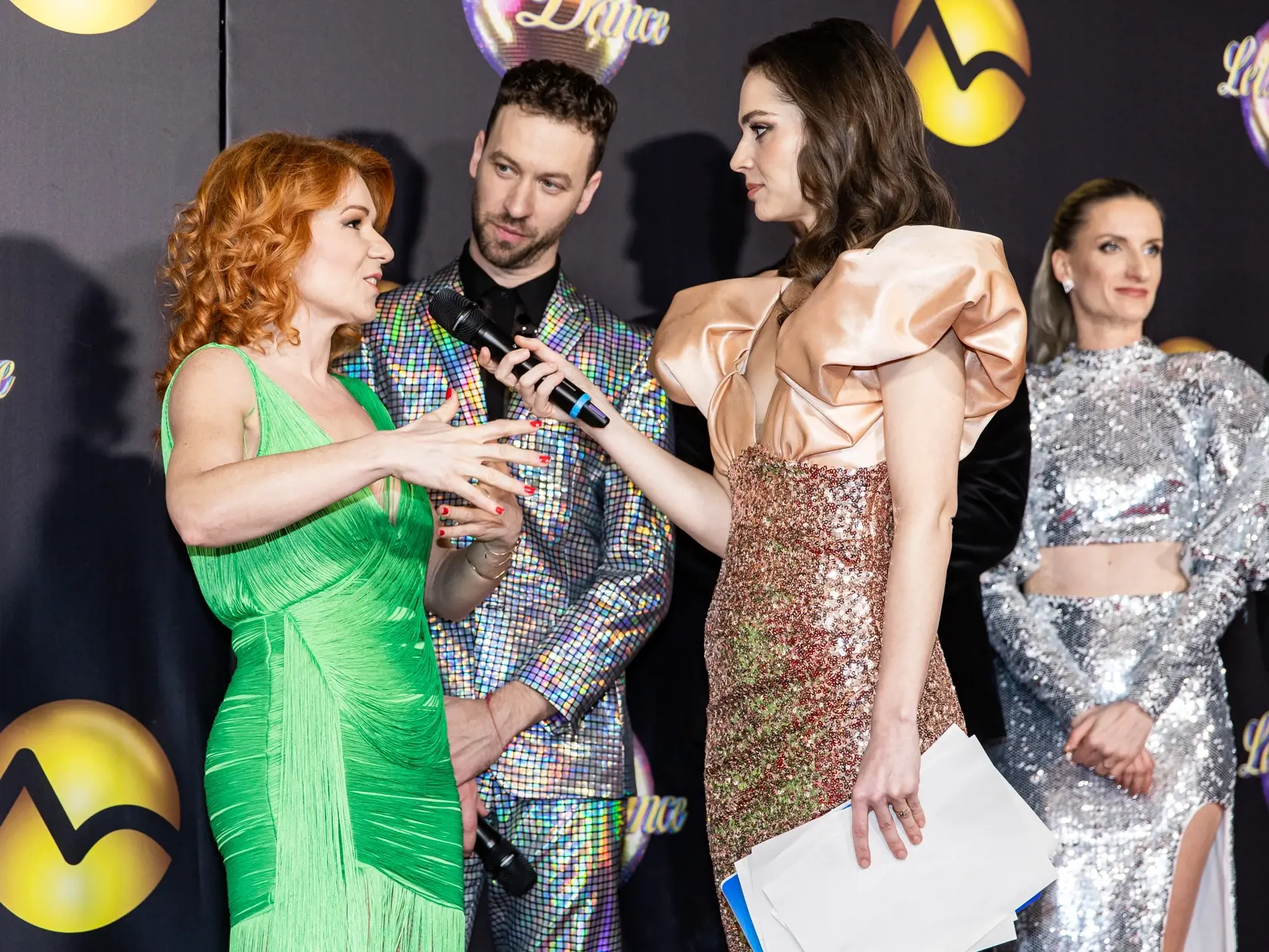 Predstavenie párov tanečnej šou "Let's Dance 2023" v Bratislave. Na snímke Helena Krajčiová, Lucia Hlaváčková, Adela Vinczeová a Fabio Belucci.