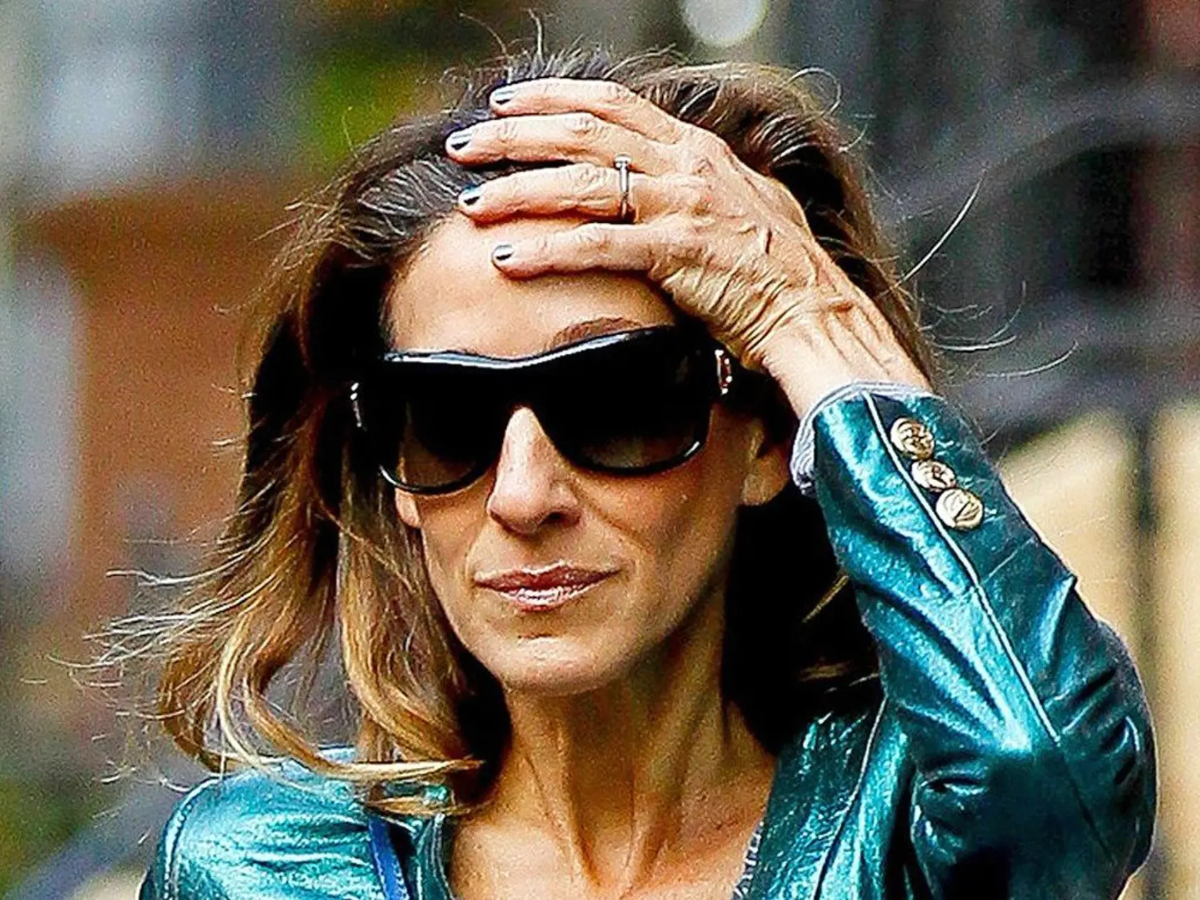 Actress Sarah Jessica Parker seen walking her son James to school near their home in New York