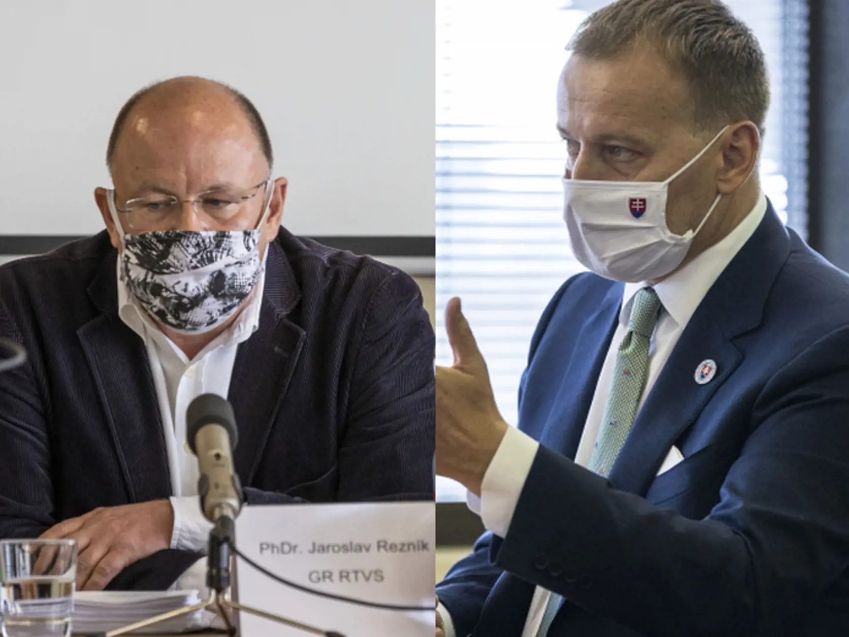 Šéf NR SR Boris Kollár nariadil audit v RTVS. Vľavo generálny riaditeľ televízie Jaroslav Rezník.