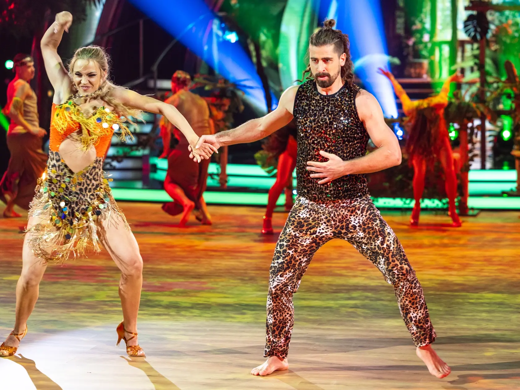 Na snímke Peter Sagan a Eliška Lenčešová počas piateho  kola Let's dance 2025.