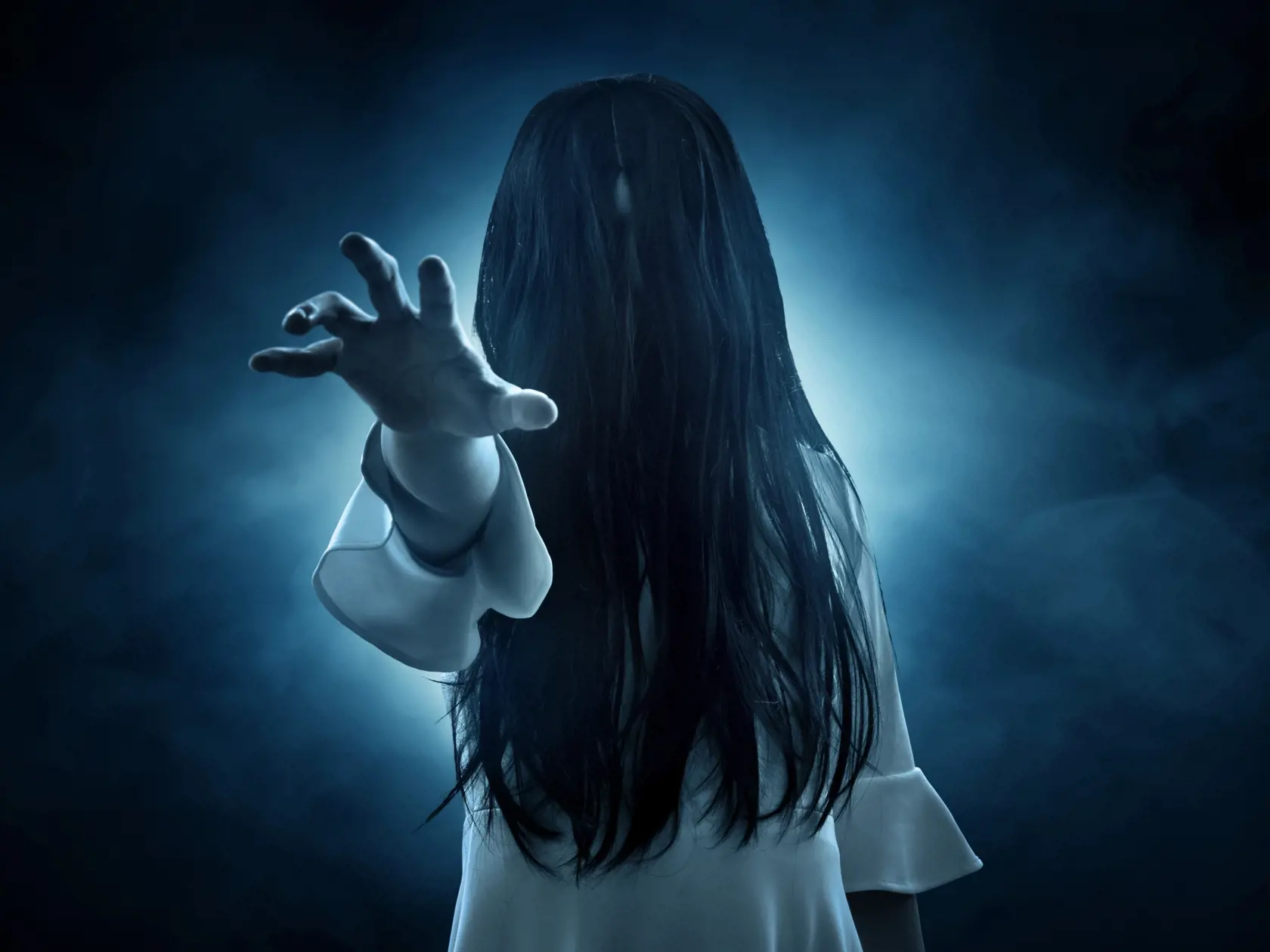 Scary,Ghost,On,Dark,Background