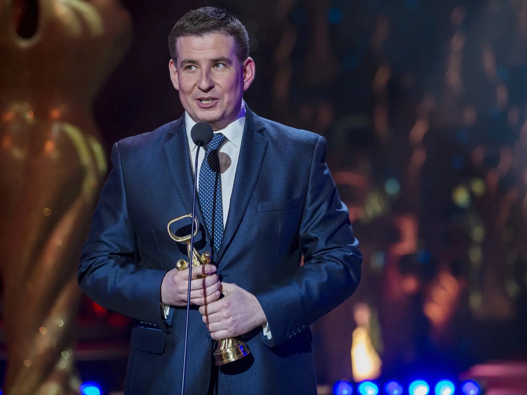 Na snimke Patrik Herman pocas priameho prenosu slavnostneho galavecera OTO 2017.