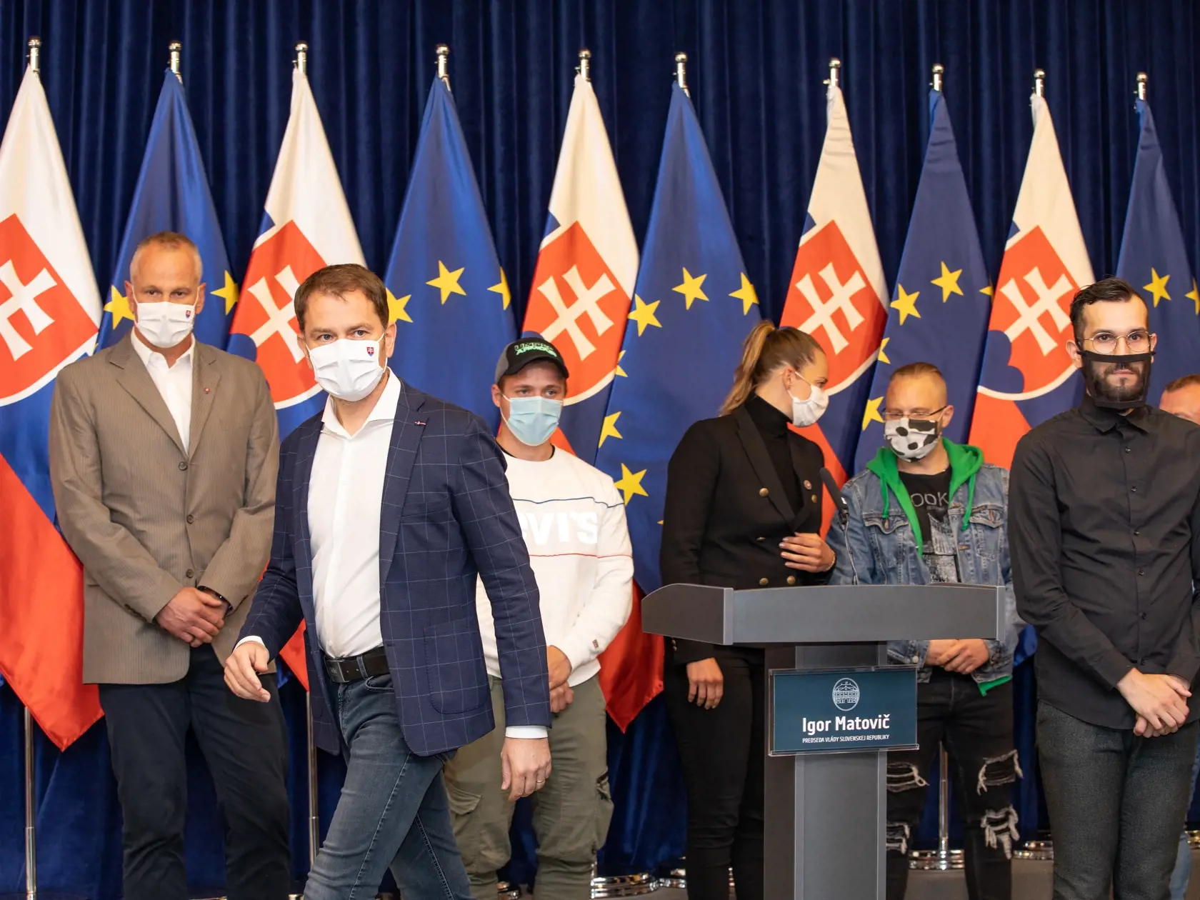 Brífing predsedu vlády Igora Matoviča po stretnutí so zástupcami majiteľov fitnescentier.