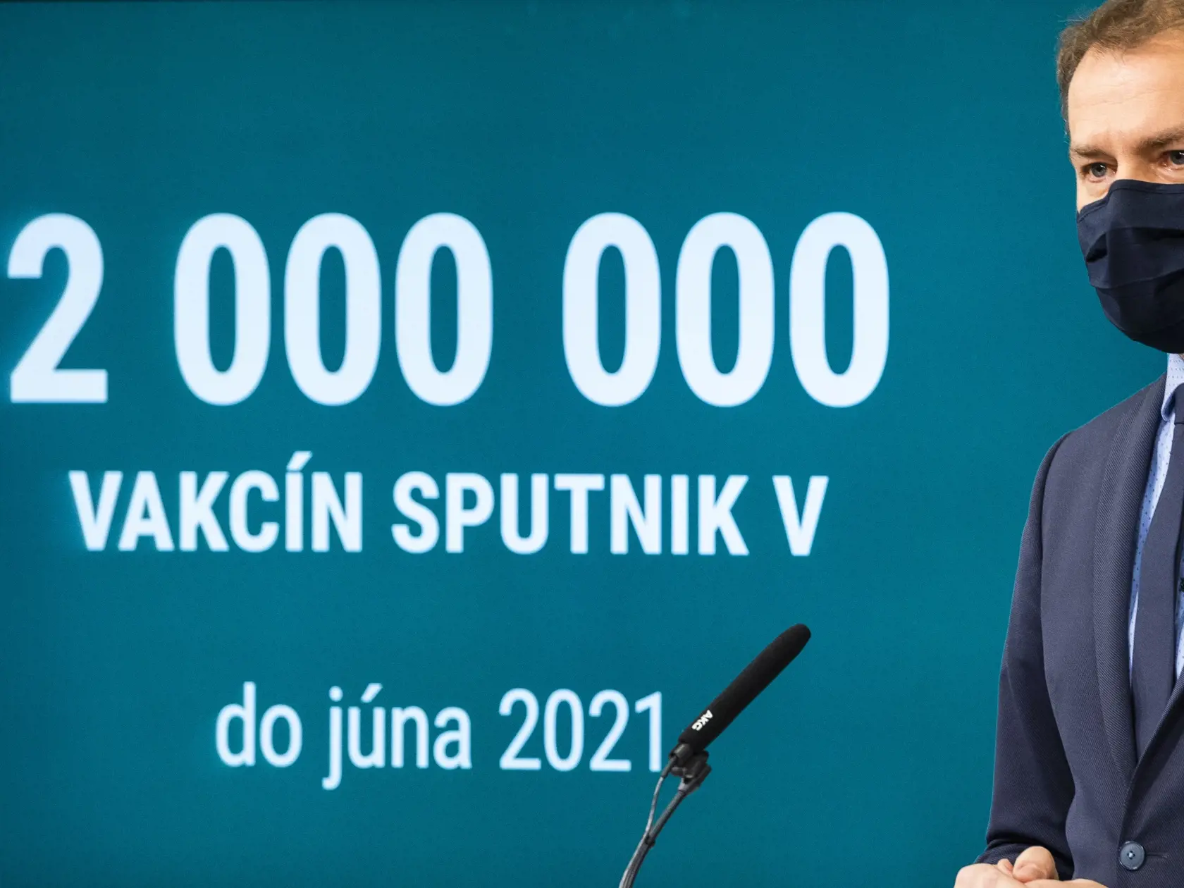 Bývalý premiér Igor Matovič (OĽaNO) počas tlačovej konferencie na tému Sputnik V v Bratislave v piatok 19. februára 2021.
