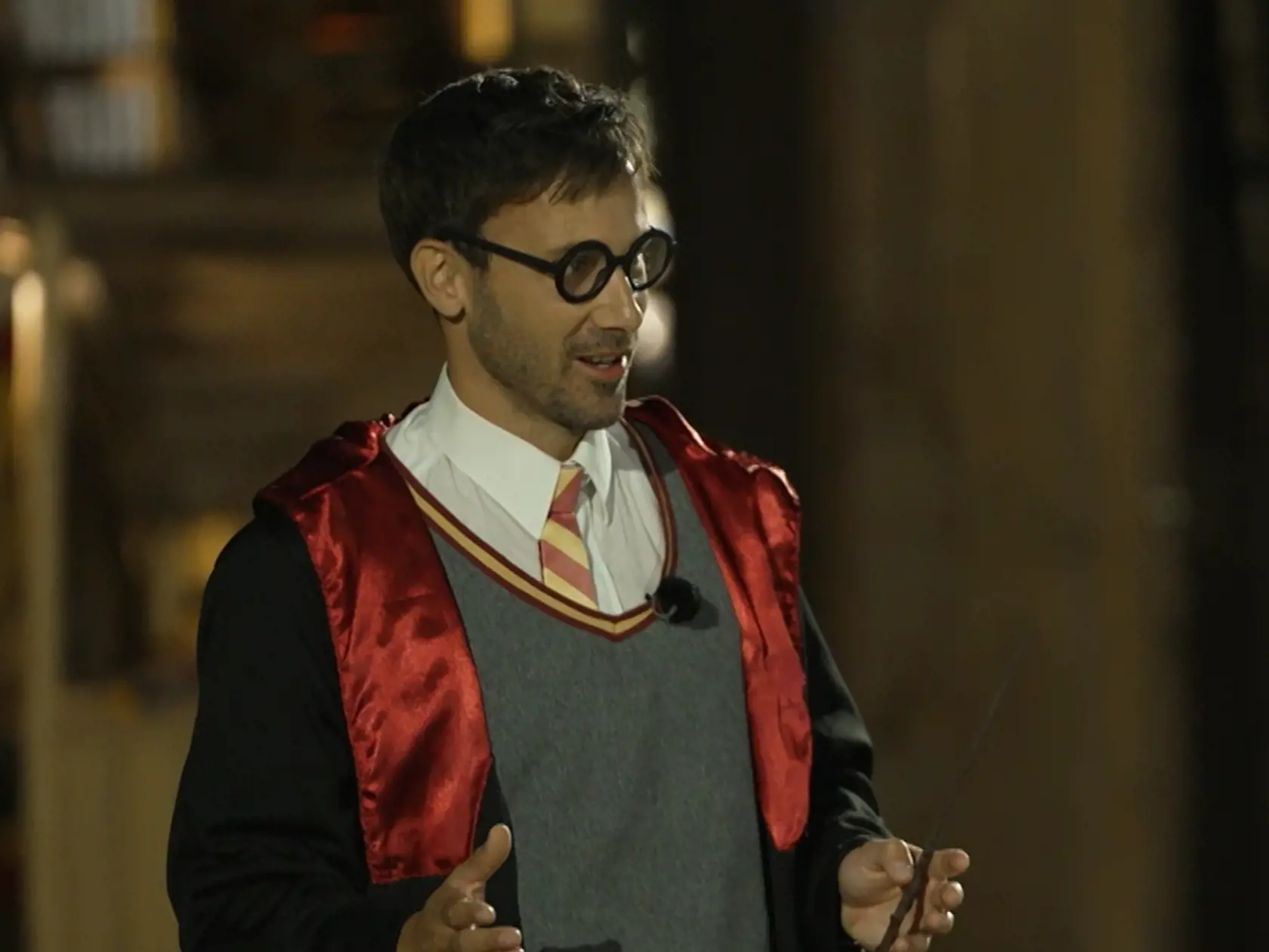 Halloweenska párty na Farme. Marek Fašiang ako Harry Potter.