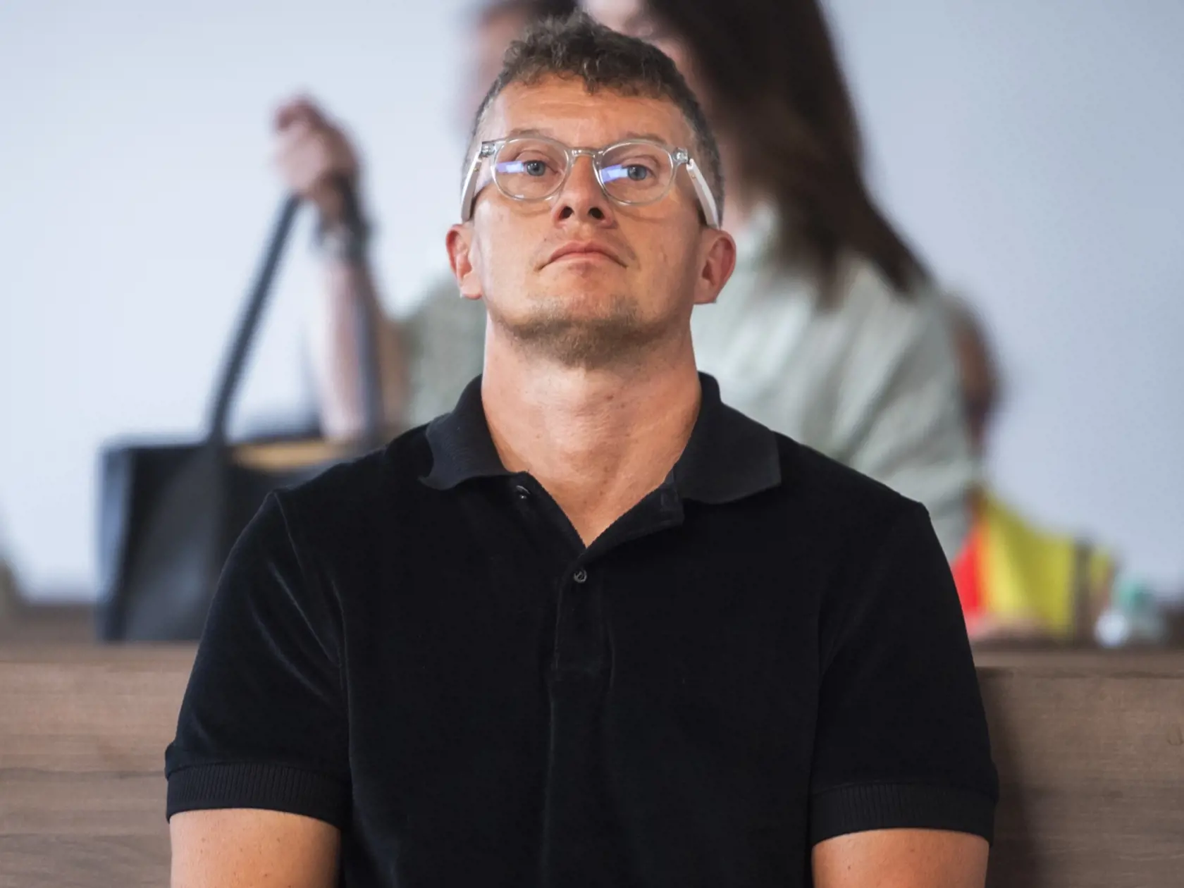 Na snímke svedok a exšéf Národnej kriminálnej agentúry (NAKA) Branislav Zurian počas pojednávania vo veci guvernéra Národnej banky Slovenska (NBS) Petra K., ktorý čelil podozreniam z podplácania, počas súdneho procesu na Špecializovanom trestnom súde (ŠTS) v Pezinku v pondelok 3. júla 2023.