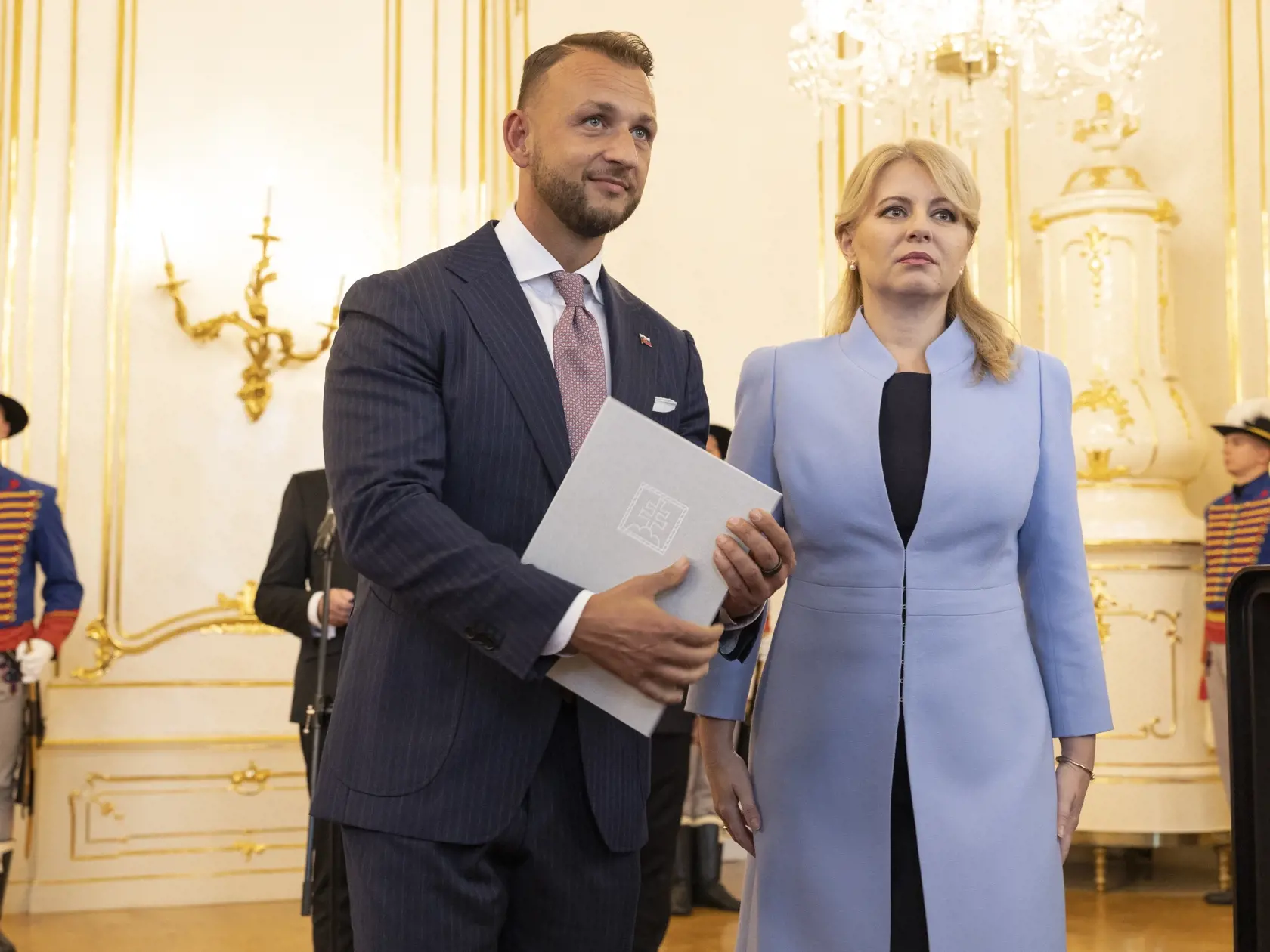 Prezidentka Slovenskej republiky Zuzana Čaputová vymenovala do funkcie nových členov vlády. Na snímke je Matúš Šutaj Eštok, minister vnútra Slovenskej republiky.