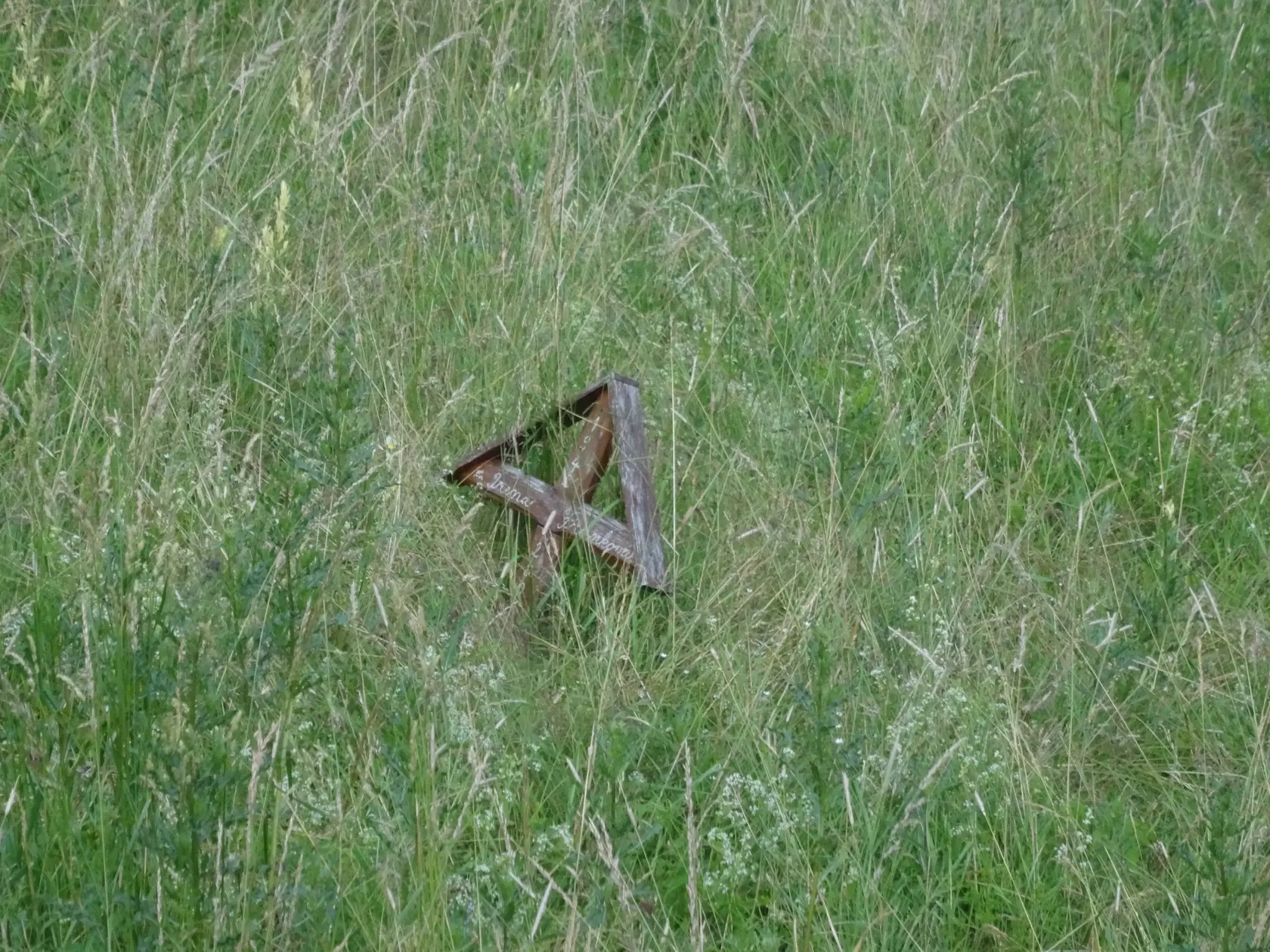 Malý drevený krížik s menom jednej z obetí označuje miesto tragédie.