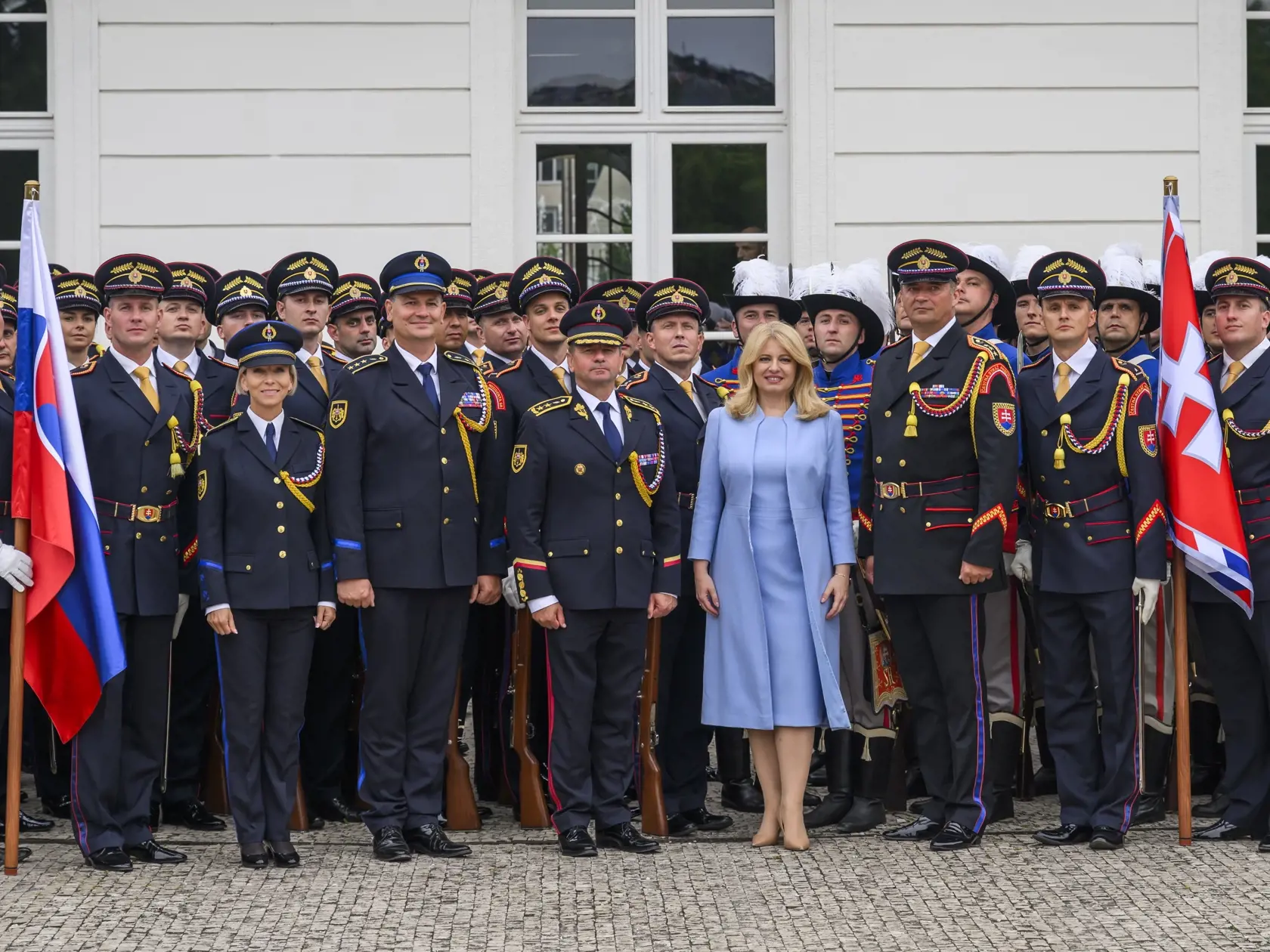 Na snímke prezidentka SR Zuzana Čaputová počas záverečnej prehliadky Čestnej stráže v Prezidentskej záhrade v Bratislave 14. júna 2024. FOTO TASR - Jaroslav Novák