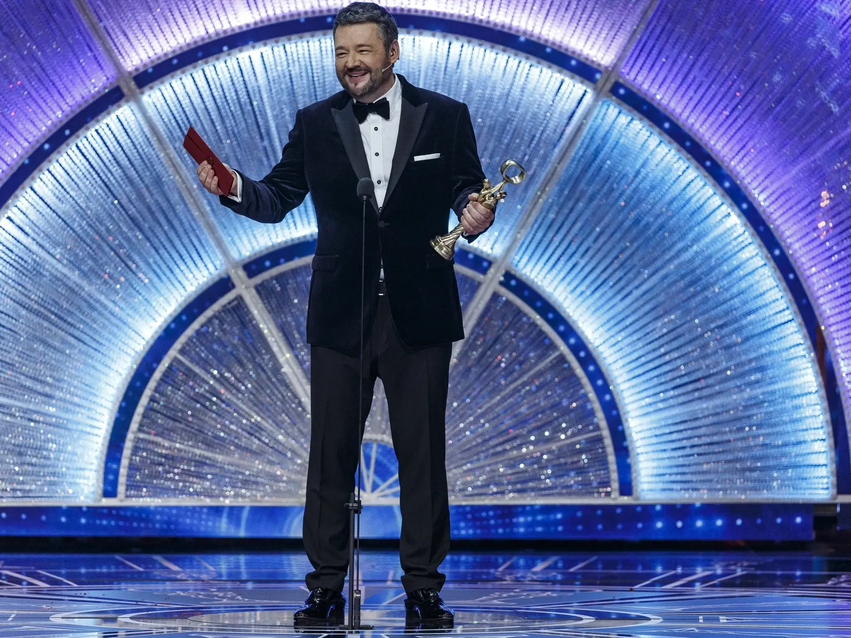 Na snímke Michal Hudák počas priameho prenosu z galavečera OTO 2019.
