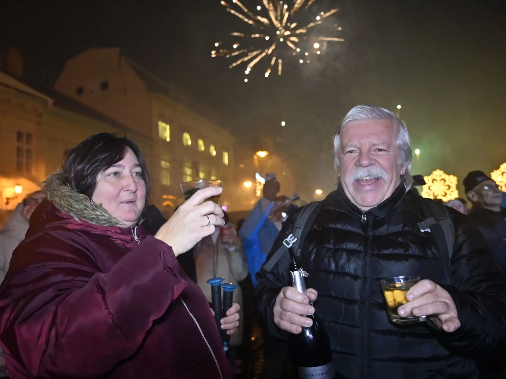 Na snímke novoročné oslavy 1. januára 2024 na Hlavnej ulici v Košiciach.
