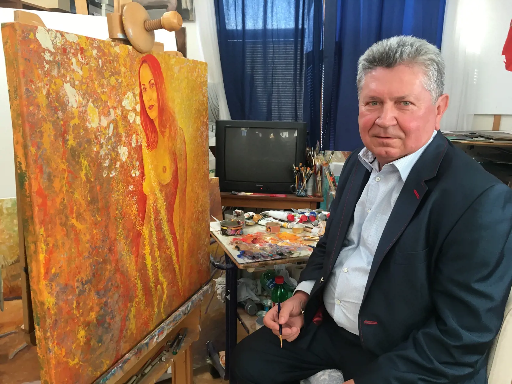 Smolák v ateliéri.