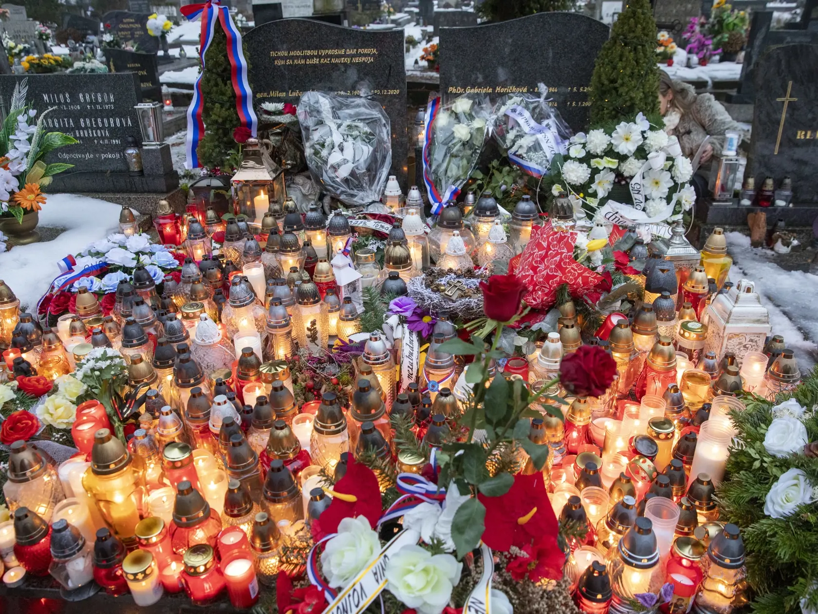 Na snímke pietná spomienka na bývalého policajného prezidenta generála Milana Lučanského v Martine.