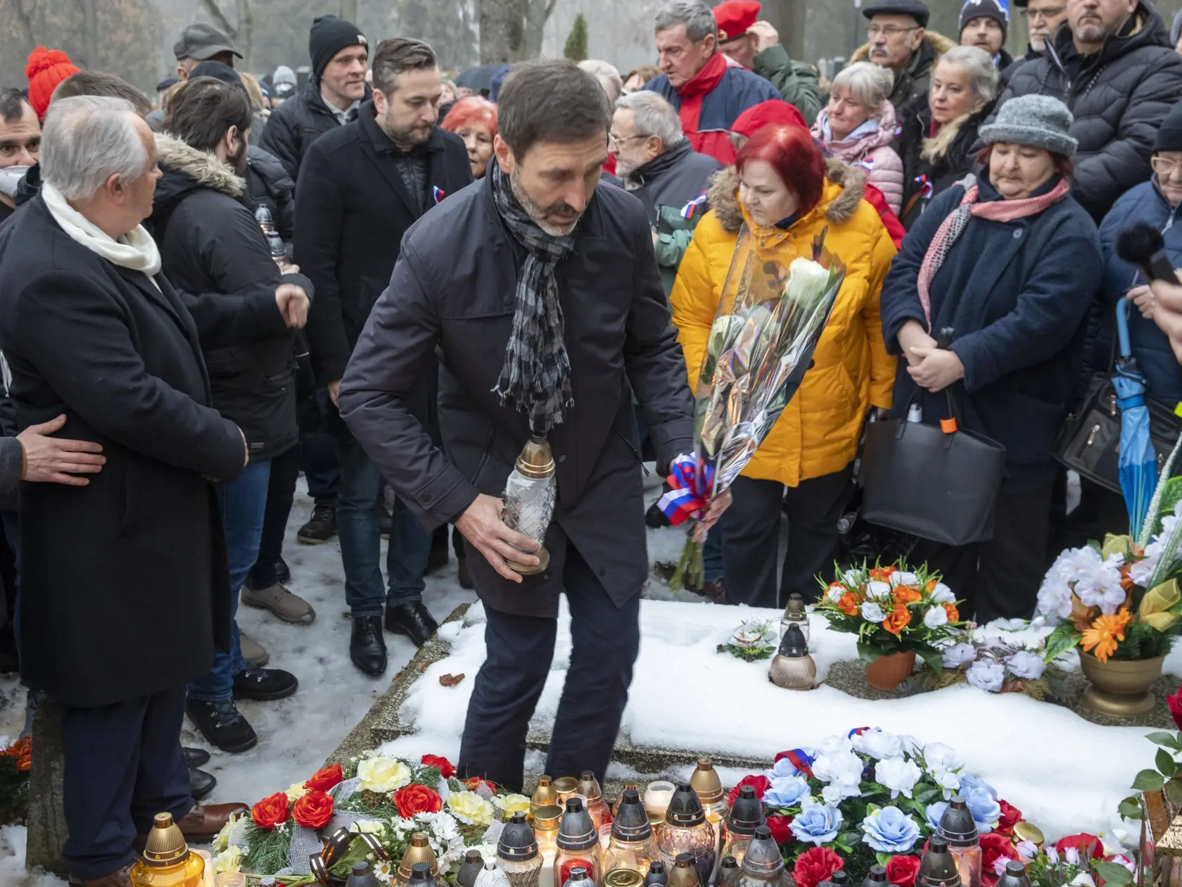 Na snímke pietná spomienka na bývalého policajného prezidenta generála Milana Lučanského v Martine.