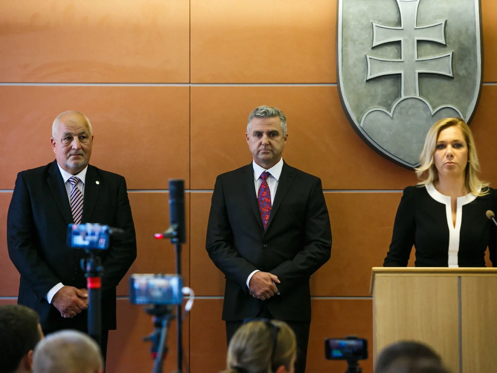 Tlačová konferencia na ktorej ministerka vnútra Denisa Saková oznámila meno nového prezidenta policajného zboru Milana Lučanského.