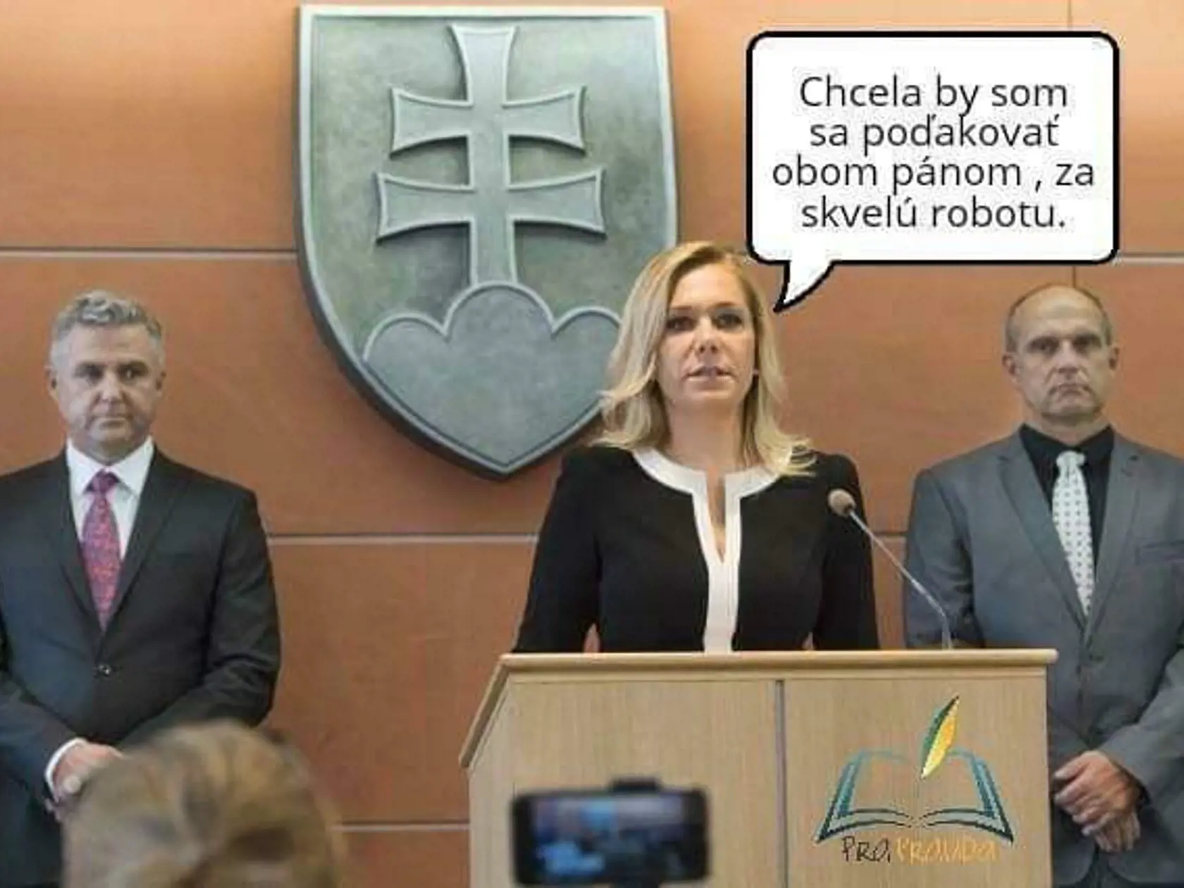 A toto komentár ani nepotrebuje... Bývalá šéfka rezortu vnútra Denisa Saková a obvinení exšéfovia polície Milan Lučanský a Tibor Gašpar.