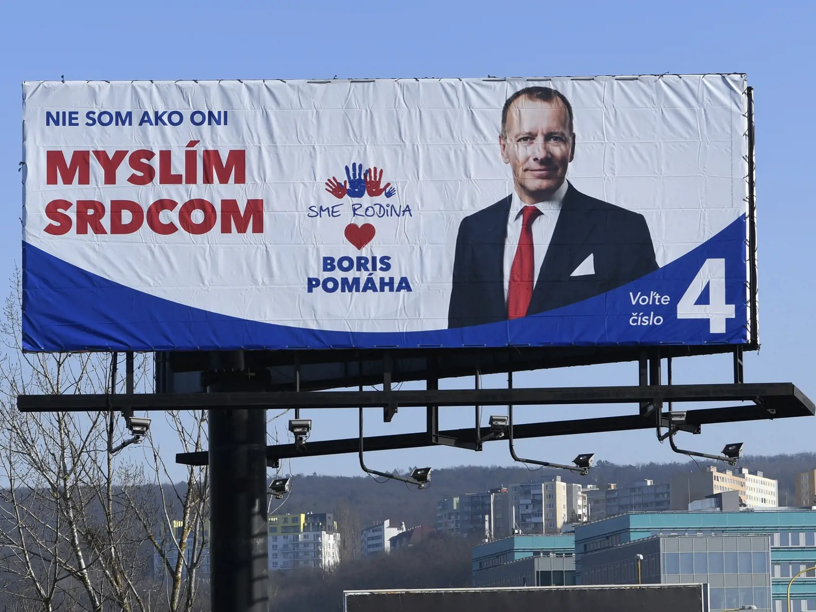 Na snímke volebný bilboard strany SME RODINA v Košiciach 30. januára 2020.