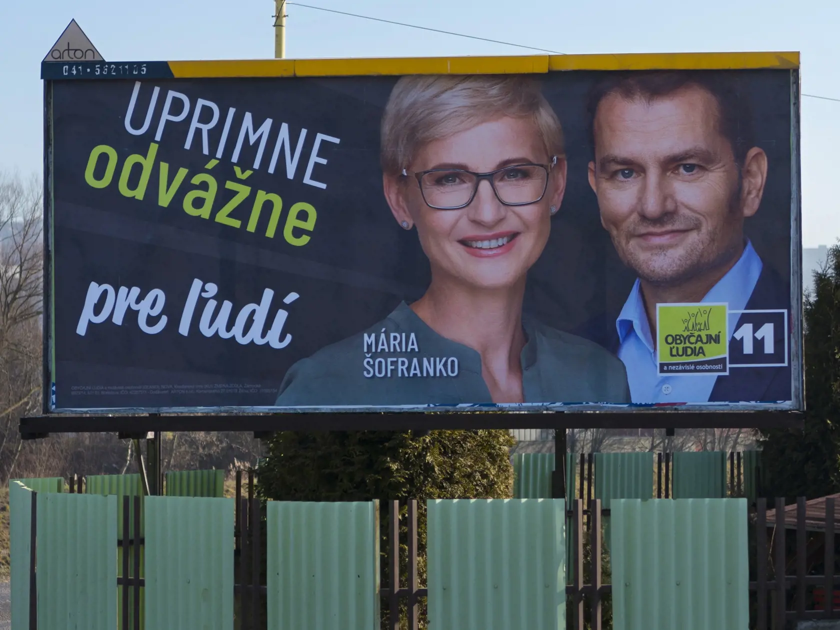 Na snímke volebný bilboard strany OĽaNO v Košiciach 30. januára 2020.