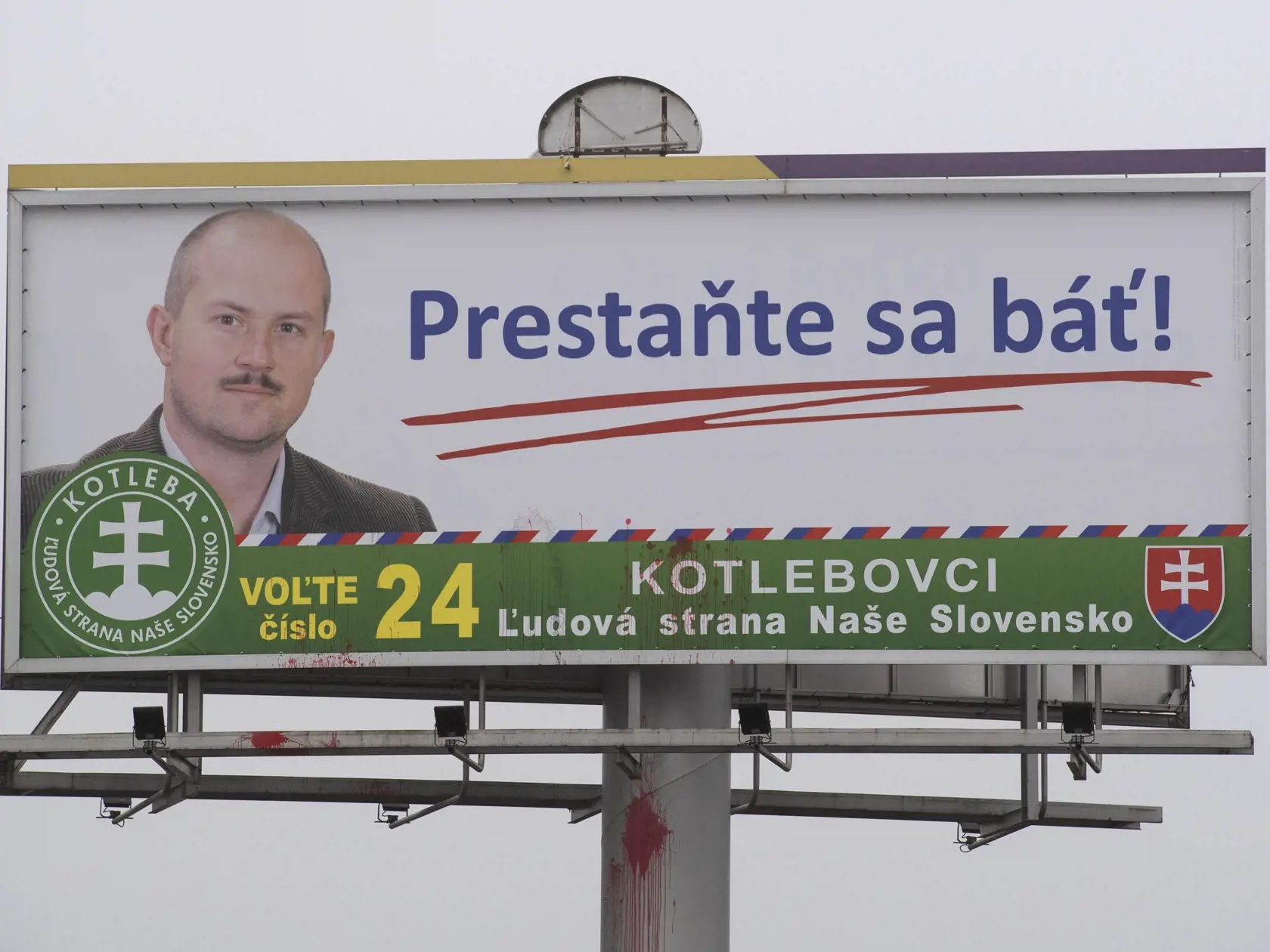 Na snímke volebný bilboard strany ĽSNS. V Bratislave 30. januára 2020.
