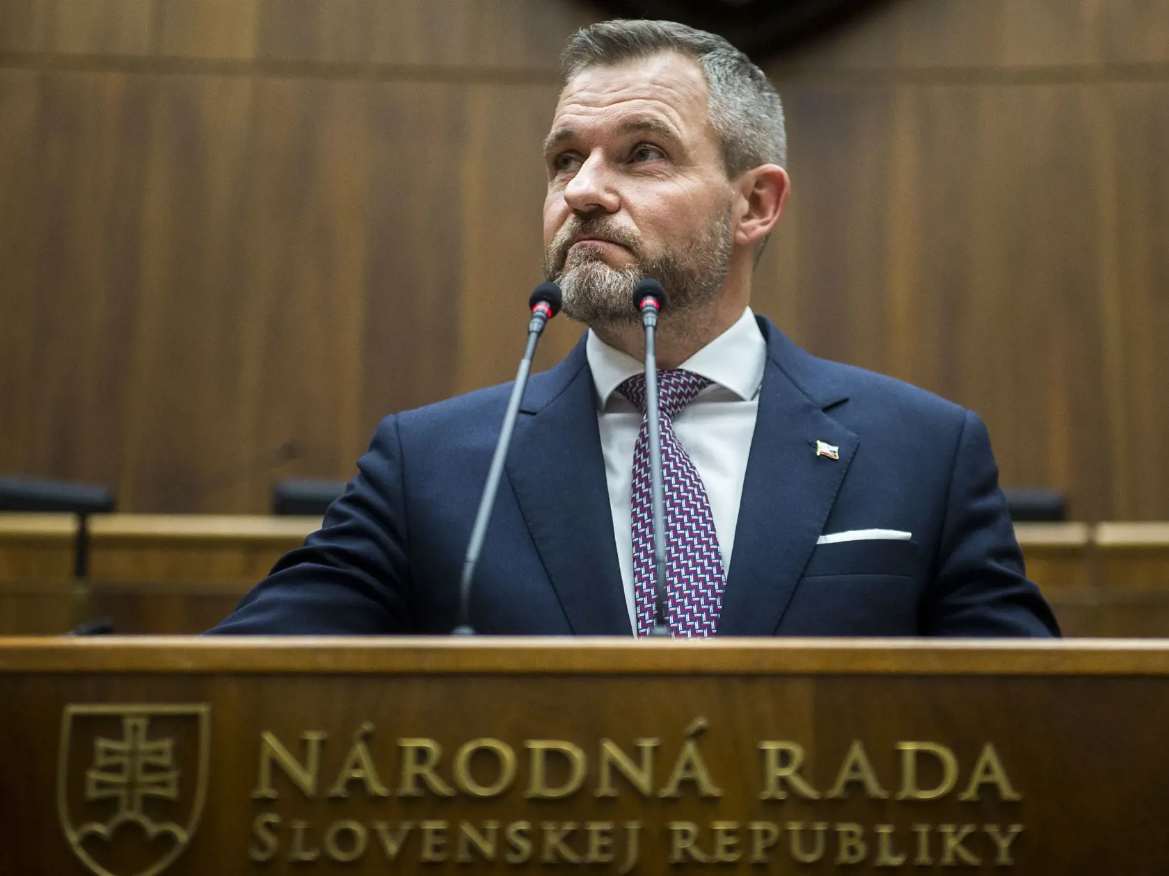 Na snímke novozvolený predseda NR SR Peter Pellegrini (Hlas-SD) počas ustanovujúcej schôdze Národnej rady Slovenskej republiky (NR SR) IX. volebného obdobia 25. októbra 2023 v Bratislave.