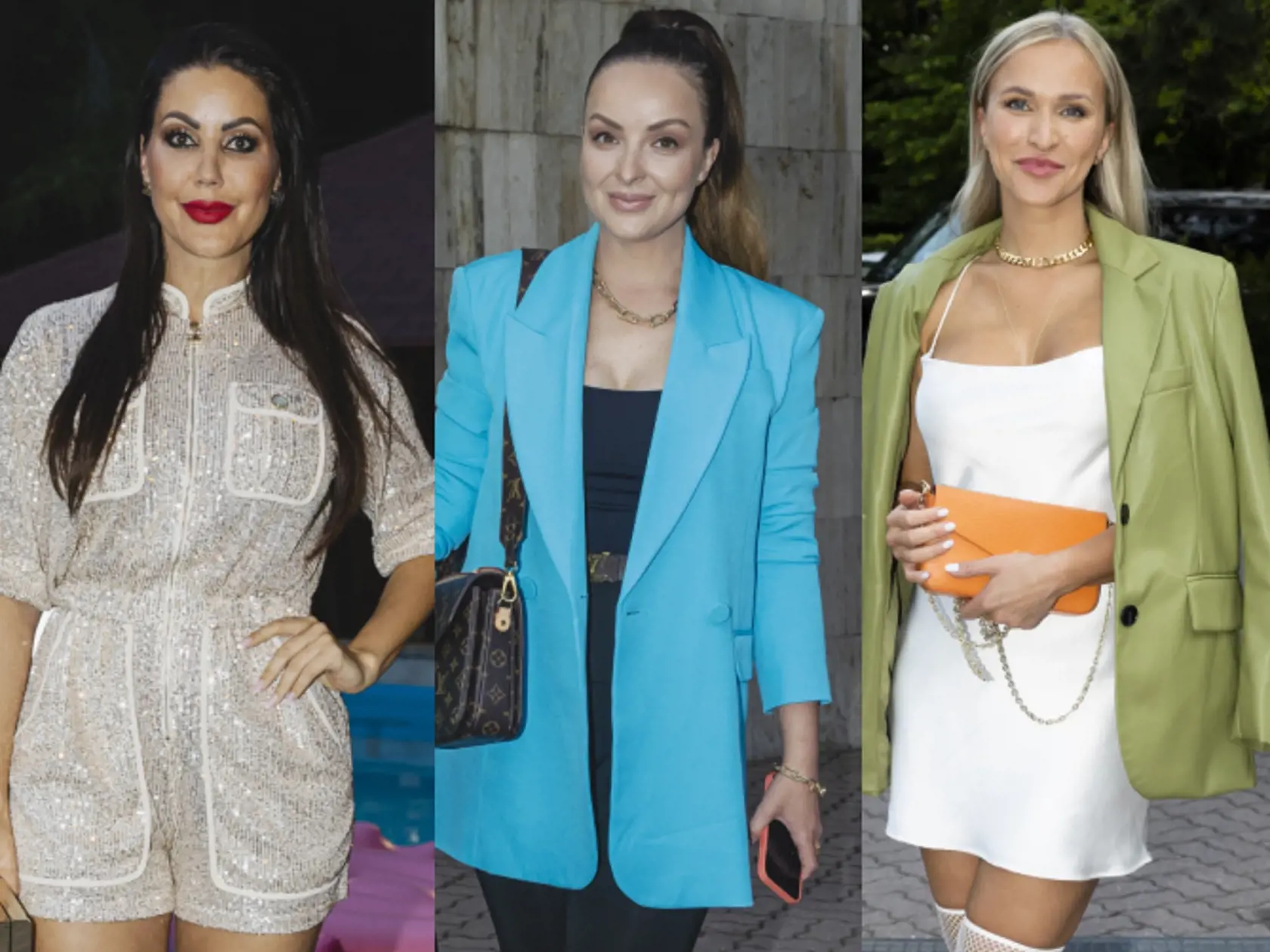 Na snímke zľava Drobova ex Lucia Piteková, twiinska Daniela Nízlová a Nela Slováková.