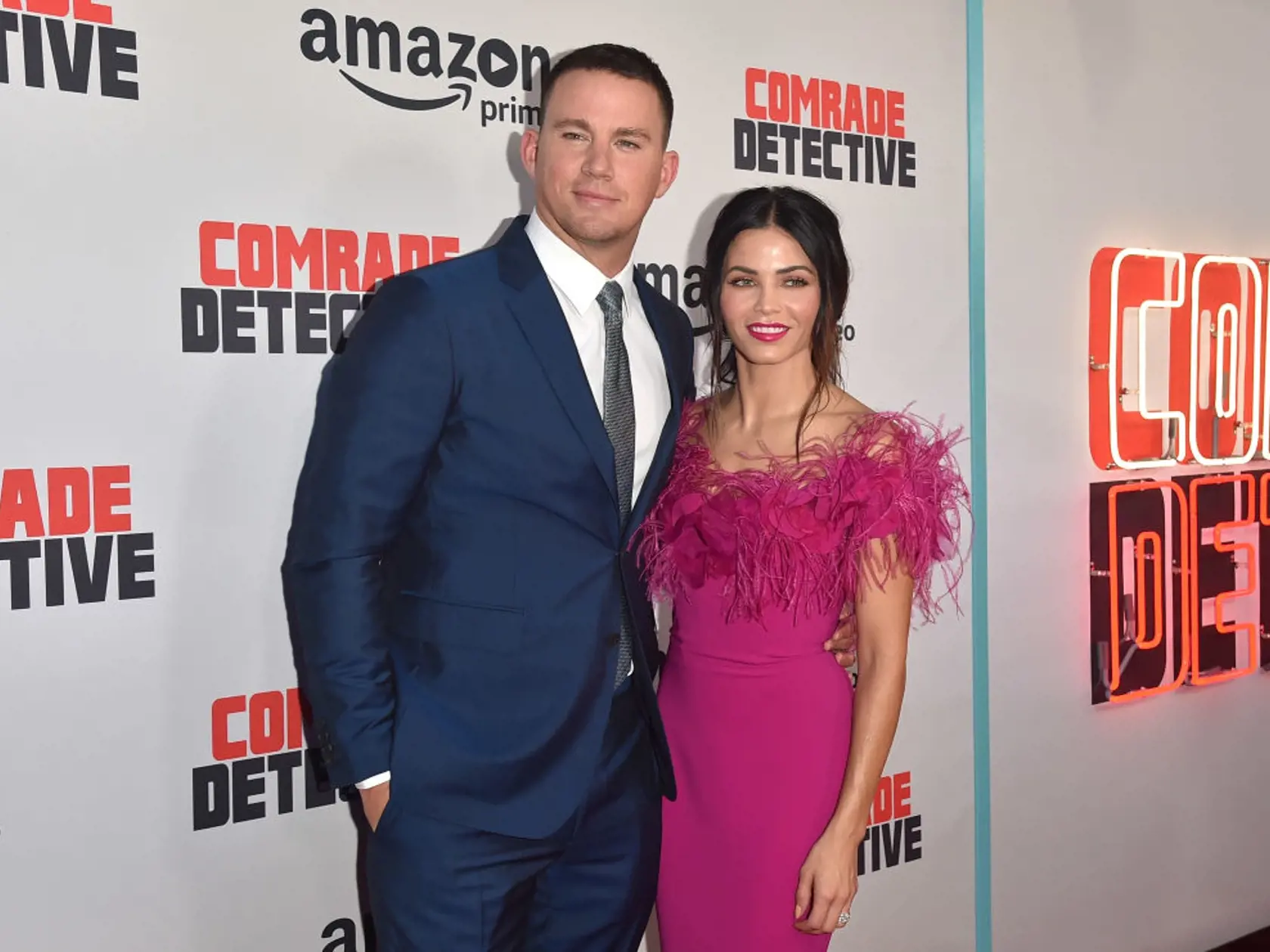 HOLLYWOOD, CA - AUGUST 03:  Actors Channing Tatum and Jenna Dewan Tatum attend the premiere of Amazon's "Comrade Detective" at ArcLight Hollywood on August 3, 2017 in Hollywood, California.  (Photo by Alberto E. Rodriguez/Getty Images)