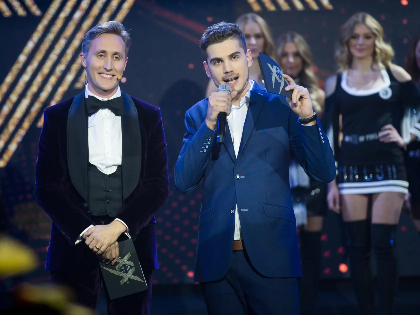 Finále Miss Universe 2018 v Banskej Bystrici. Na snímke Matej Cifra a Daniel Sebastián Štrauch.