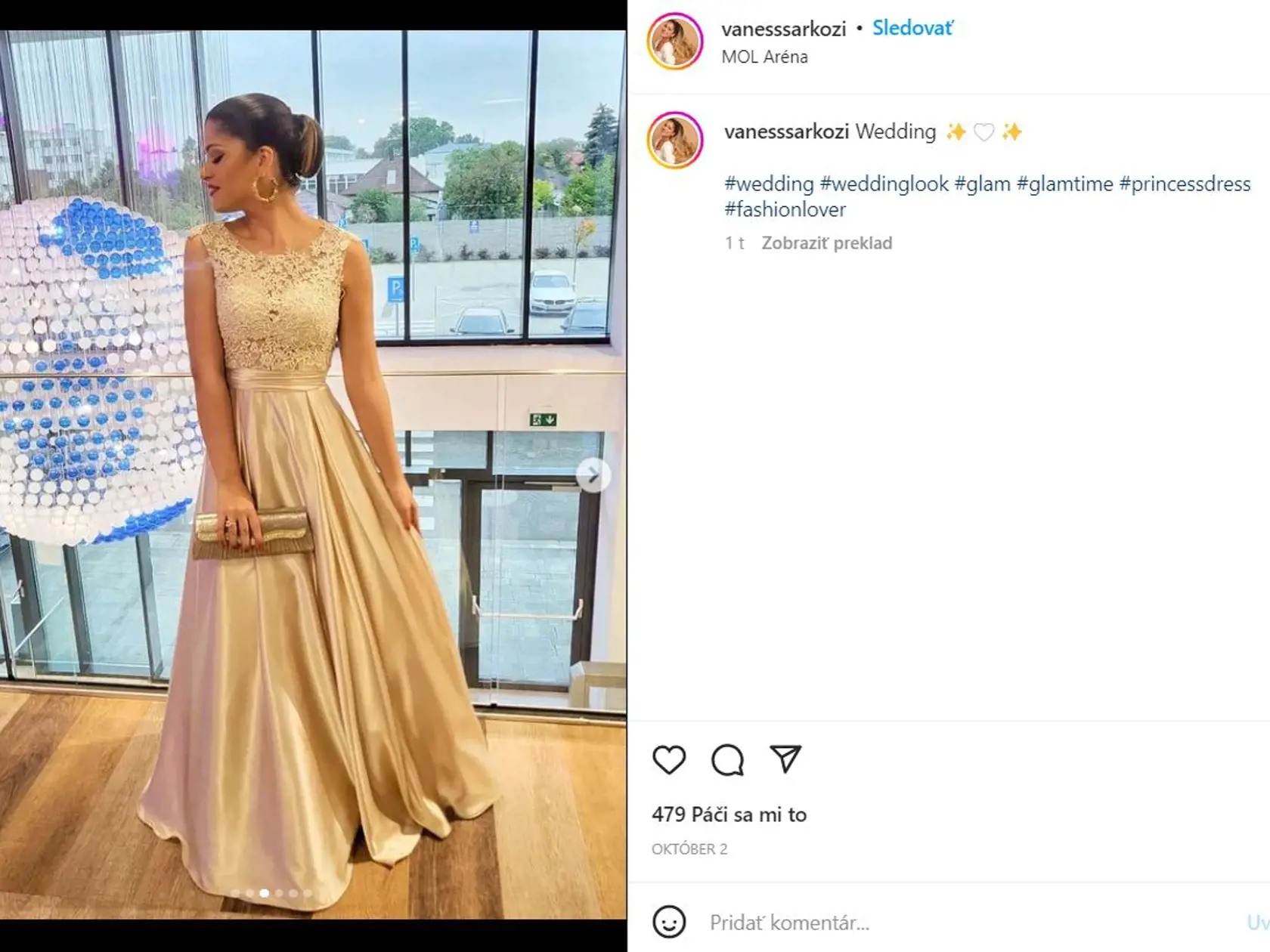 Vanessa na svadbe