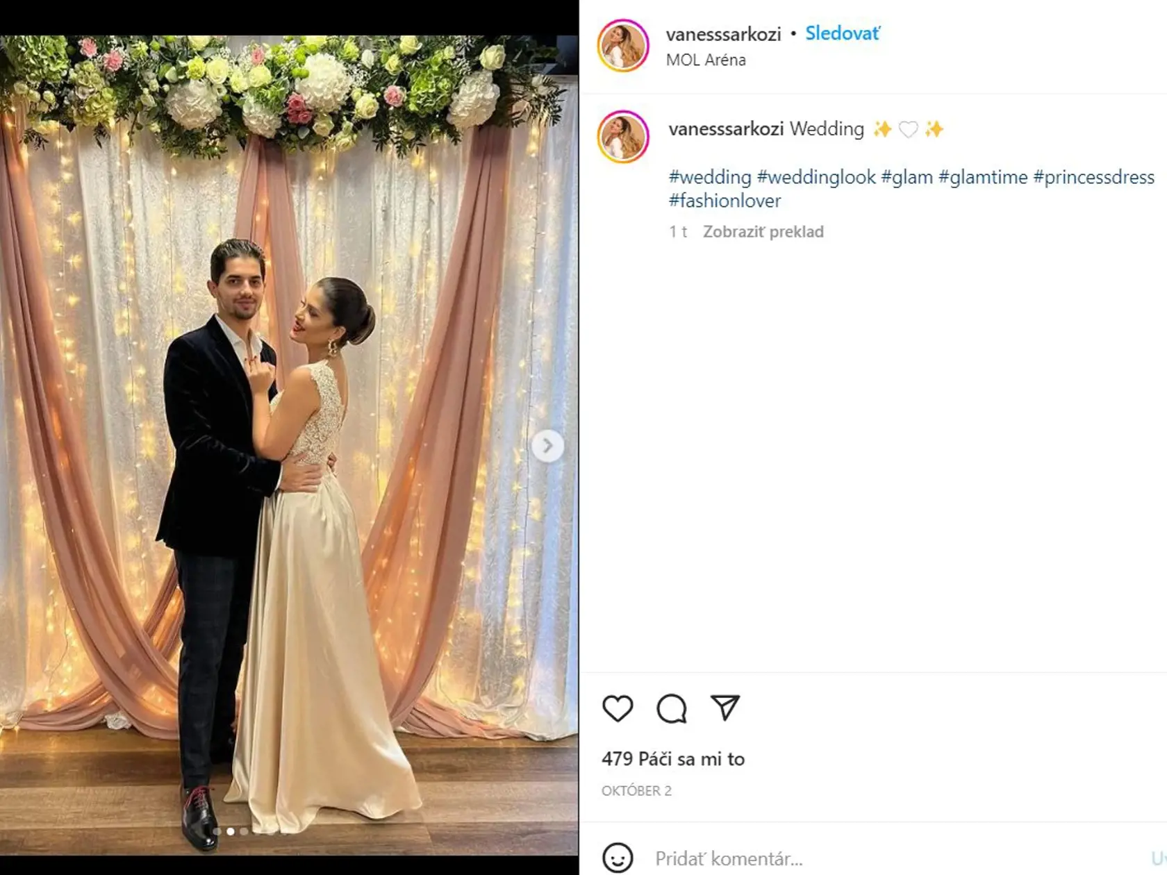 Vanessa na svadbe