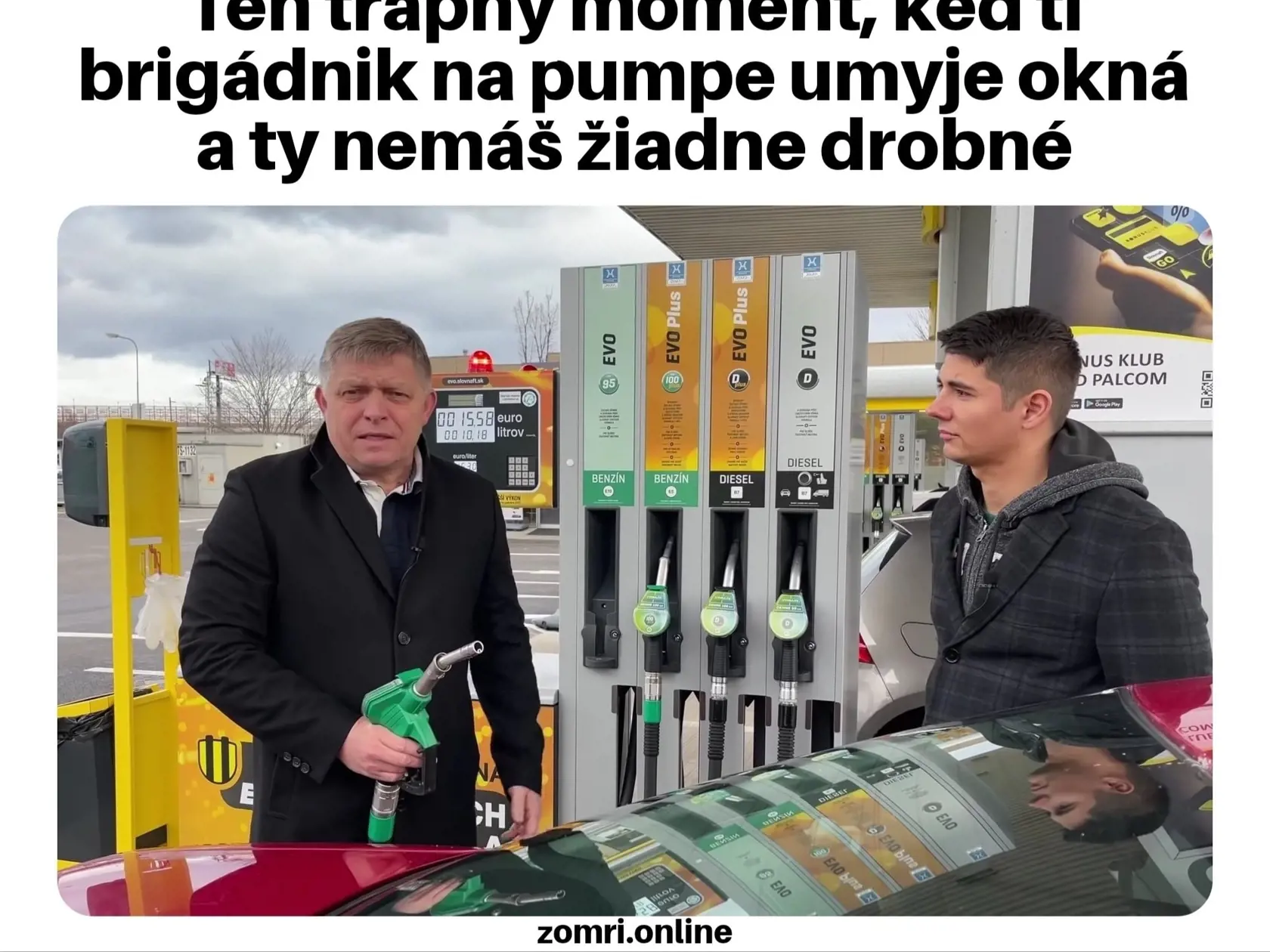 Líder Smeru-SD Robert Fico zaujal videom, kde spolu s Erikom Kaliňákom išiel natankovať na čerpaciu stanicu v Poľsku, aby porovnal ceny pohonných hmôt.