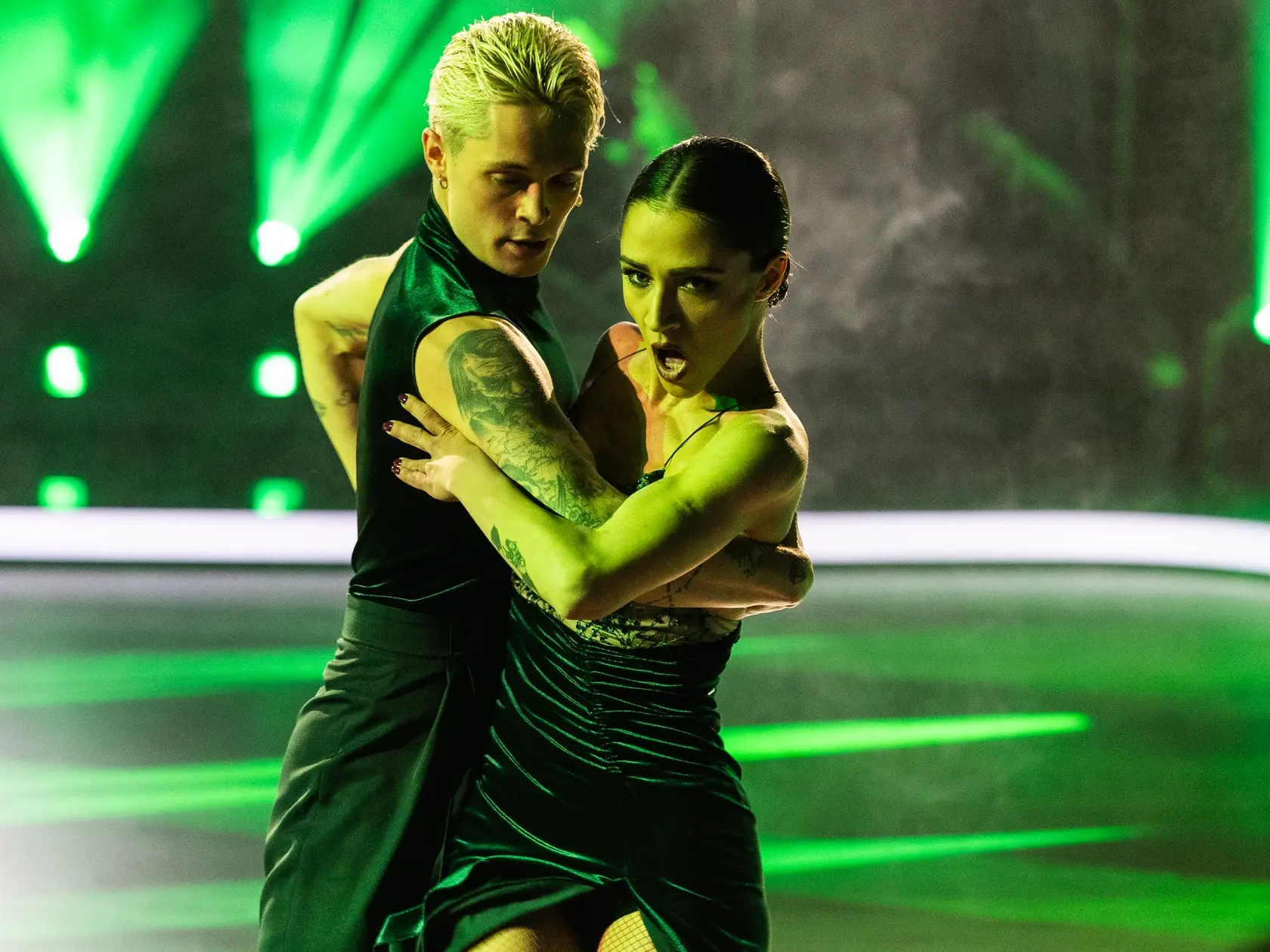 Na snímke Eva Burešová a Matyáš Adamec počas šiesteho kola Let's dance 2025.
