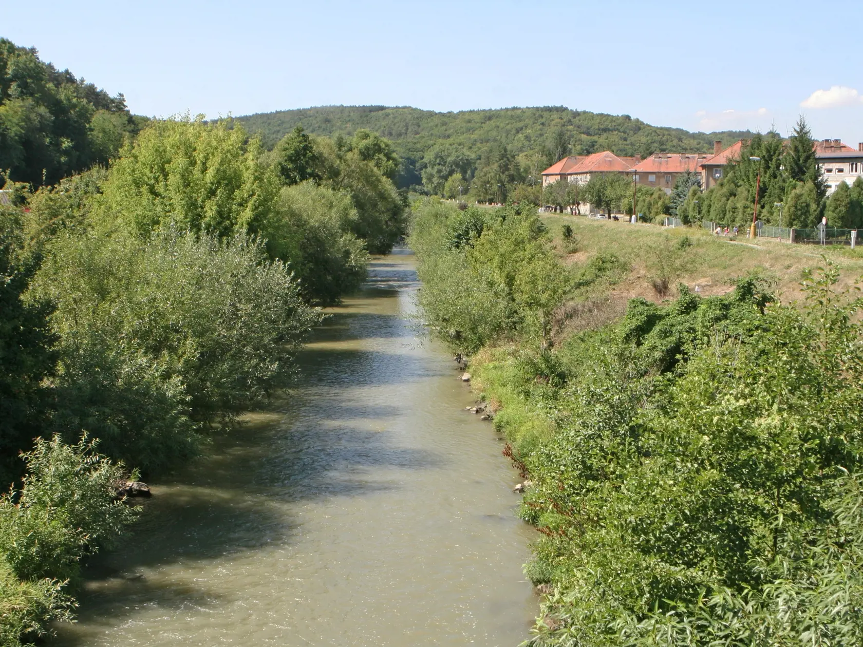 Rieka Nitra preteká priamo cez mesto Partizánske.