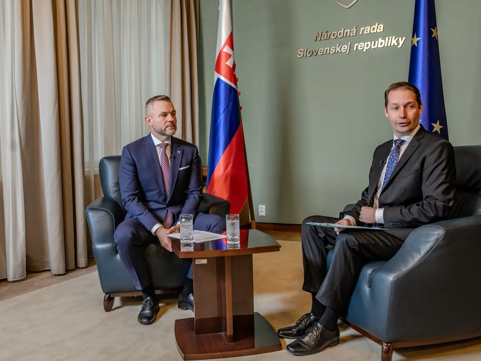 Exkluzívny rozhovor s predsedom Národnej rady SR Petrom Pellegrinim. Na snímke je Peter Pellegrini líder strany Hlas – sociálna demokracia (Hlas-SD).