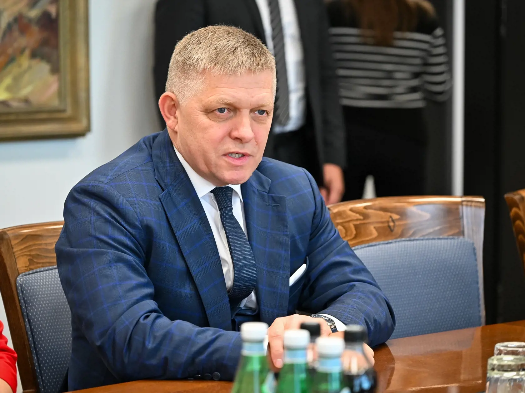 Na snímke predseda vlády SR Robert Fico (SMER-SD) počas návštevy na pôde rezortu spravodlivosti 30. októbra 2023 v Bratislave. FOTO TASR - Pavol Zachar