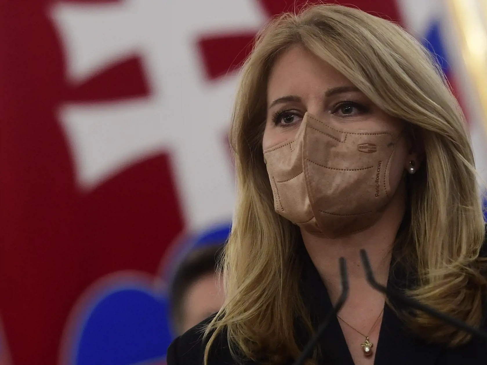 Na snímke prezidentka SR Zuzana Čaputová počas vyhlásenia k obrannej dohode s USA v Bratislave 20. januára 2022. FOTO TASR - Martin Baumann