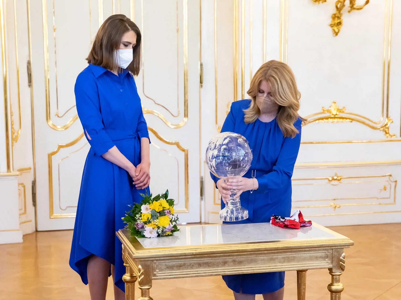 Prezidentka Slovenskej republiky Zuzana Čaputová prijala víťazku Svetového pohára v zjazdovom lyžovaní Petru Vlhovú.