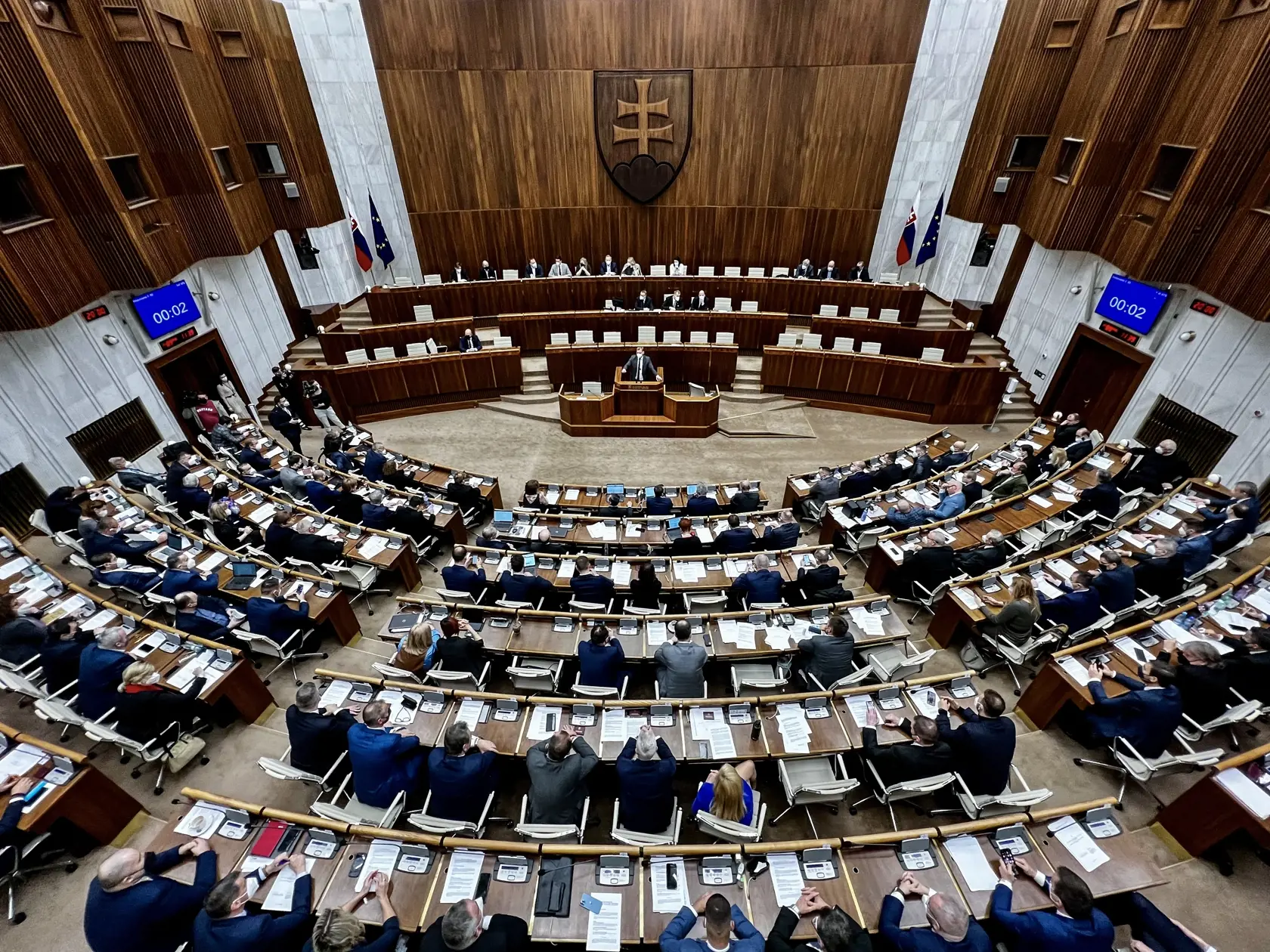 Na snímke je rokovacia sála Národnej rady SR počas 55. schôdze NR SR v Bratislave.