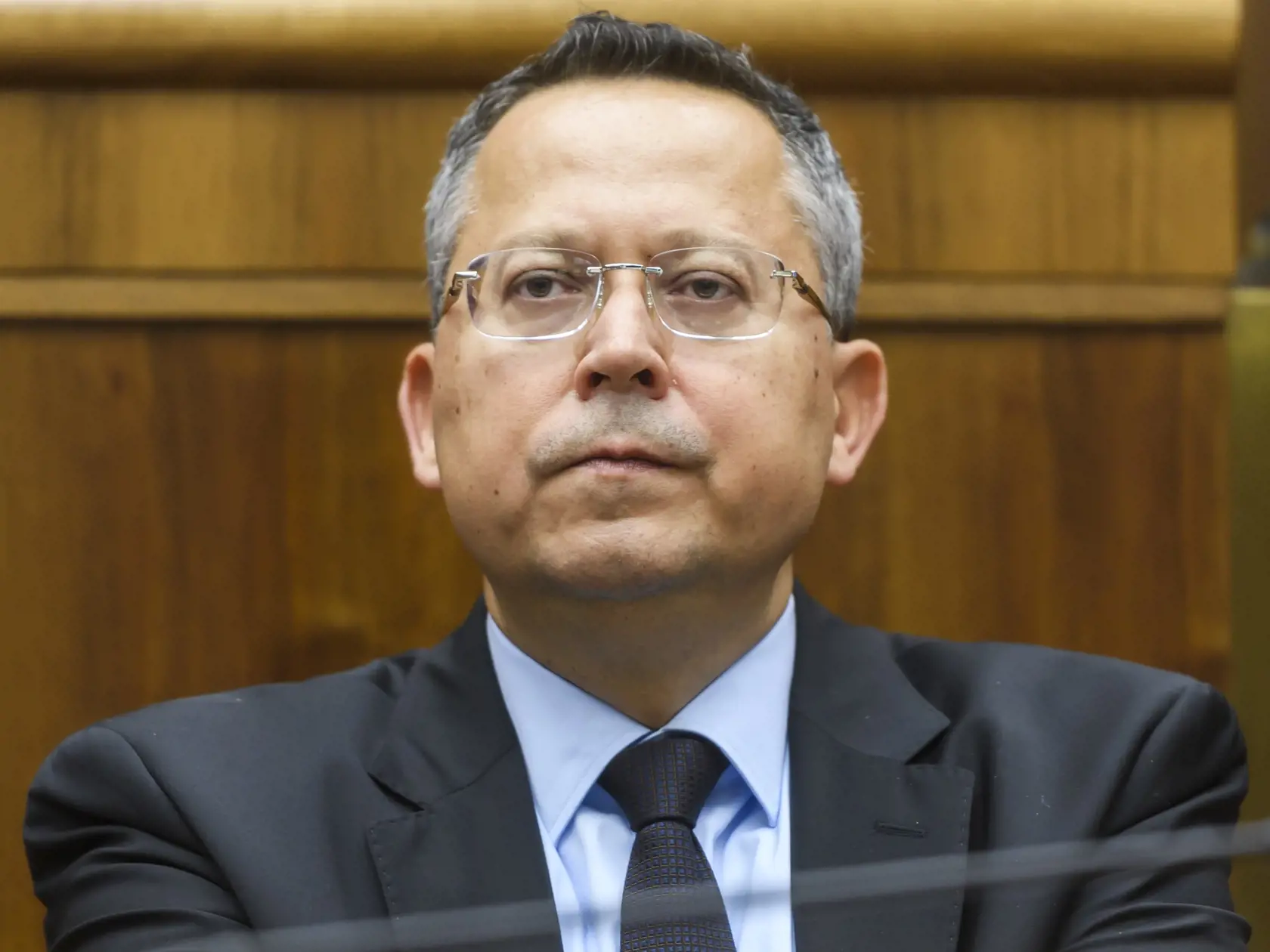 Na snímke minister financií SR Ladislav Kamenický (Smer-SD) počas 3. chôdze NRSR k Programovému vyhláseniu vlády (PVV) SR v Bratislave 14. novembra 2023.