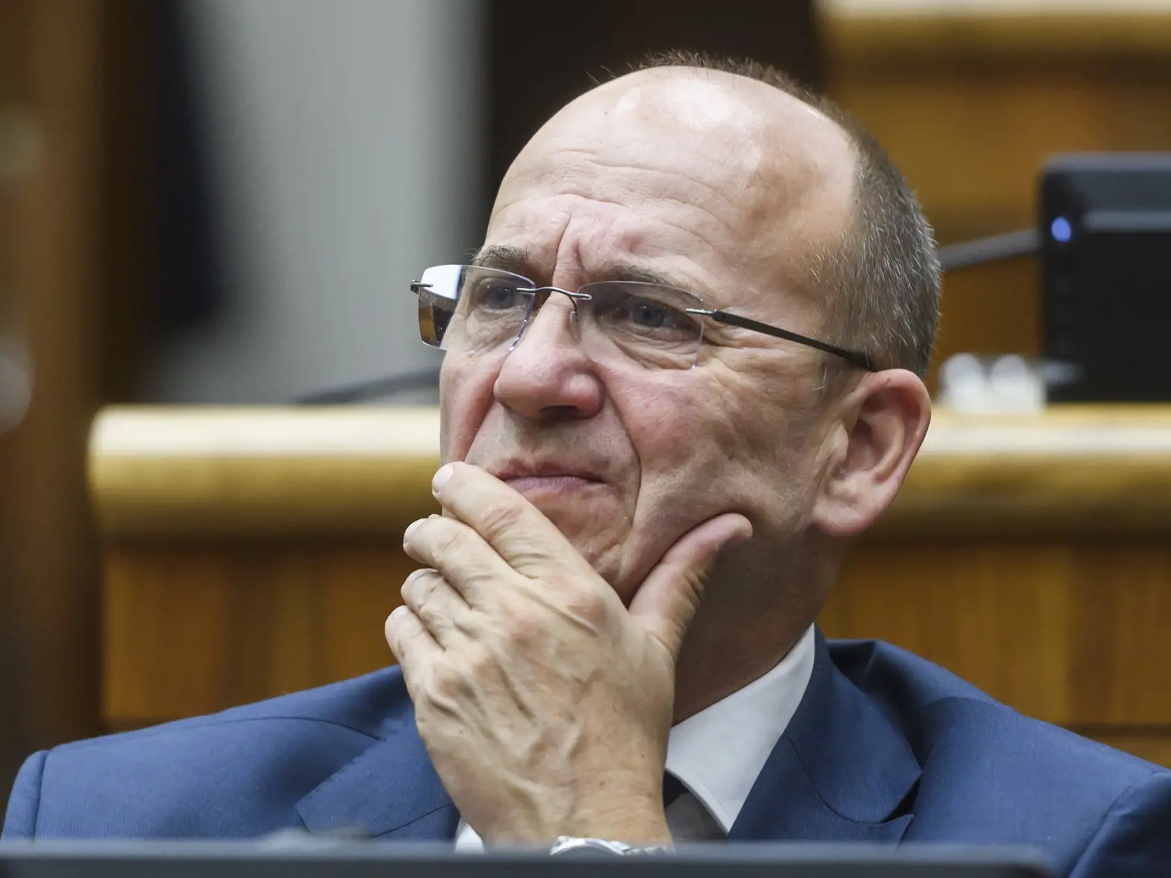 Na snímke poslanec NRSR Jaroslav Spišiak (PS) počas 3. chôdze NRSR k Programovému vyhláseniu vlády (PVV) SR v Bratislave 14. novembra 2023.