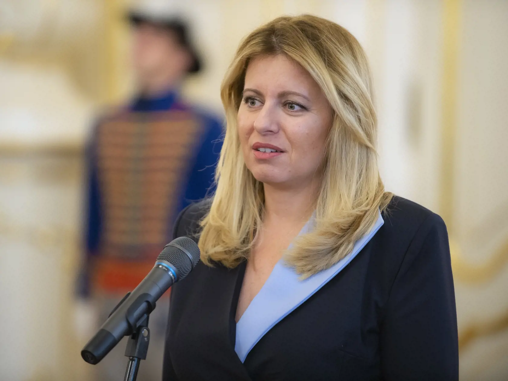 Na snímke prezidentka SR Zuzana Čaputová počas prijatia členov Nadácie pre deti Slovenska v rámci projektu Hodina deťom v Prezidentskom paláci 14. novembra 2019 v Bratislave. FOTO TASR – Jakub Kotian
