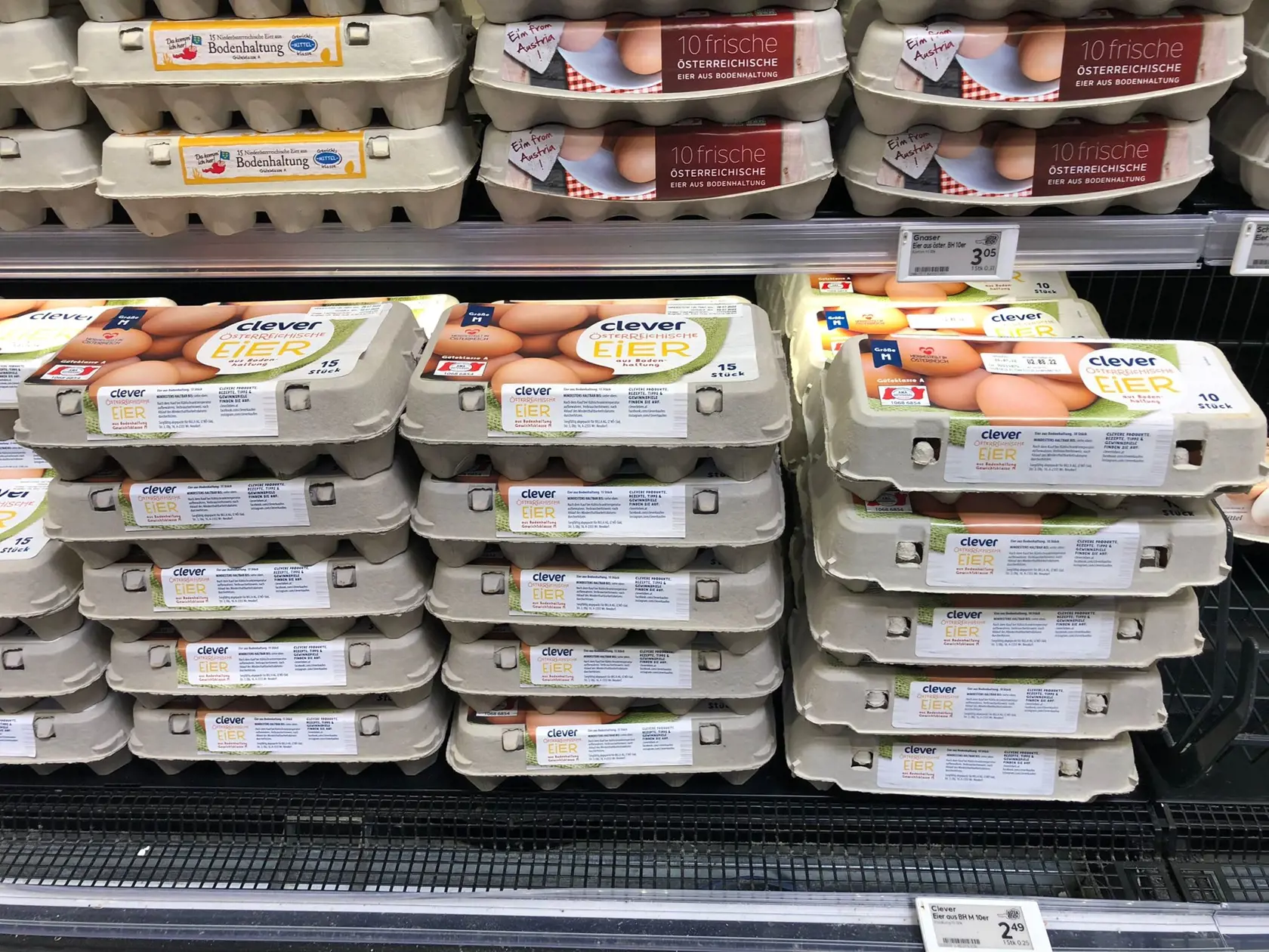 Ceny potravín v Rakúsku -  v predajni BILLA PLUS.
