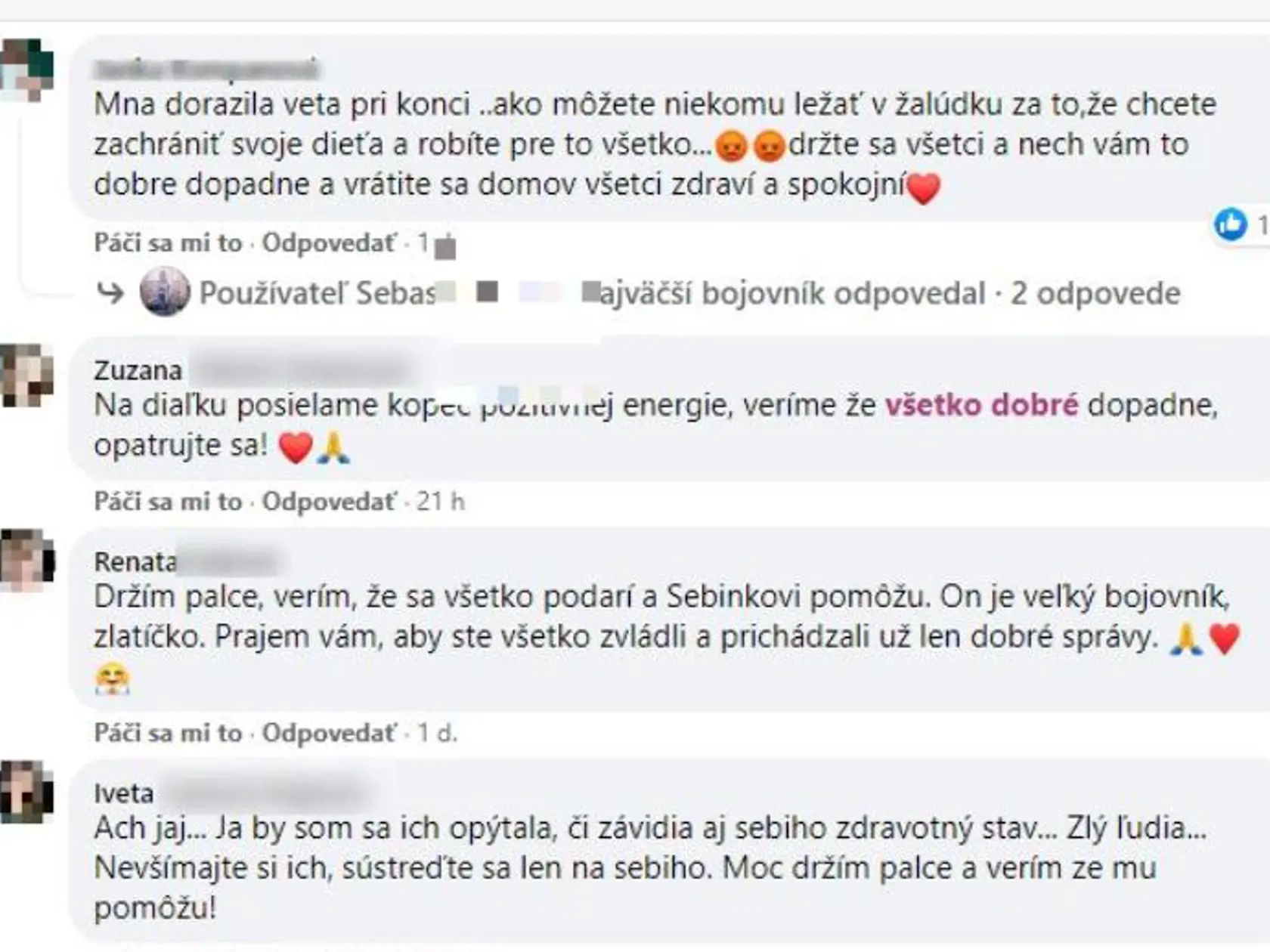 Komentáre zo Sebinkovej stránky
