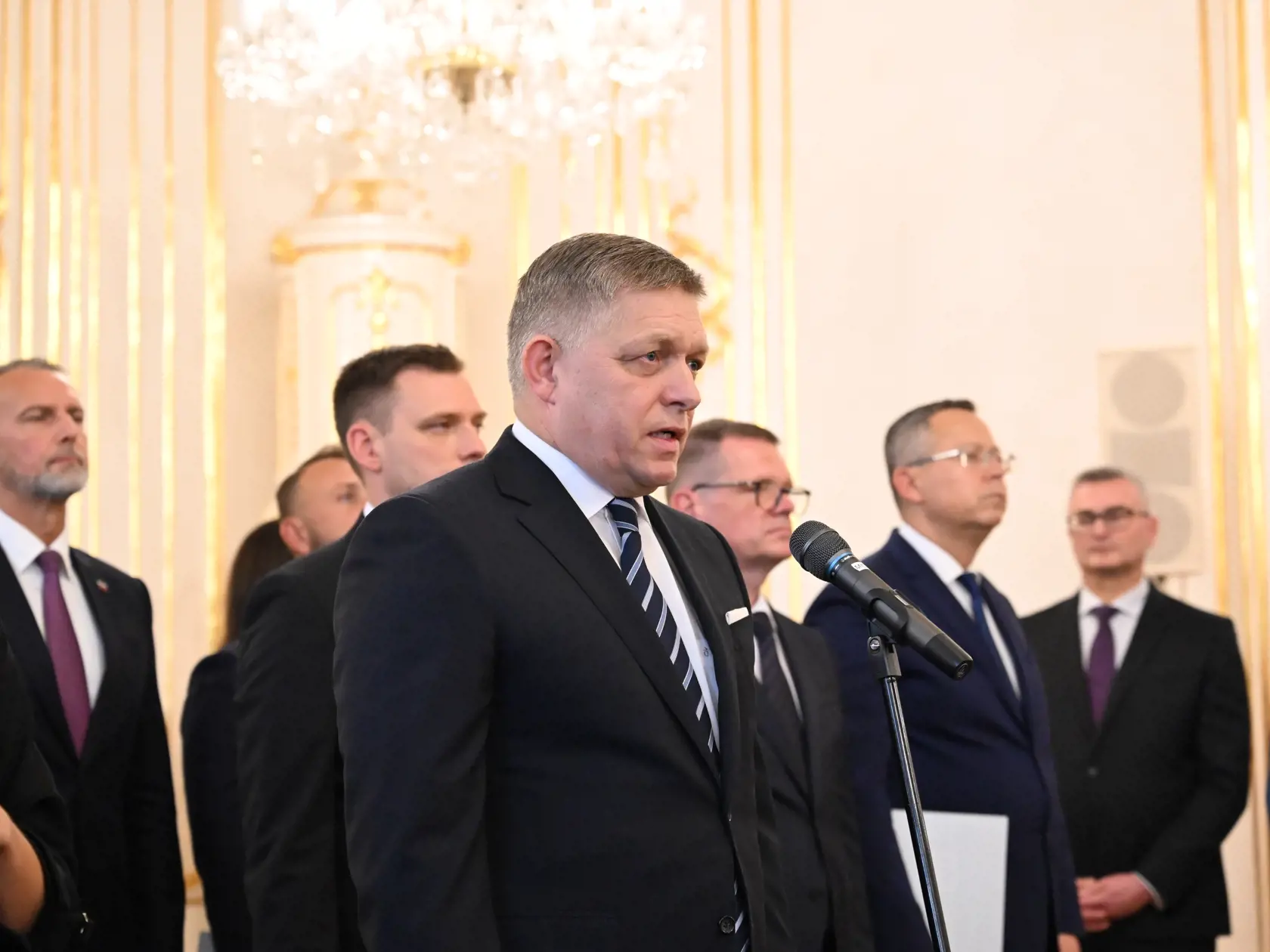 Prezidentka SR Zuzana Čaputová vymenovala vládu SR, ktorú povedie Robert Fico (Smer-SD) (na snímke) v Prezidentskom paláci 25. októbra 2023 v Bratislave.